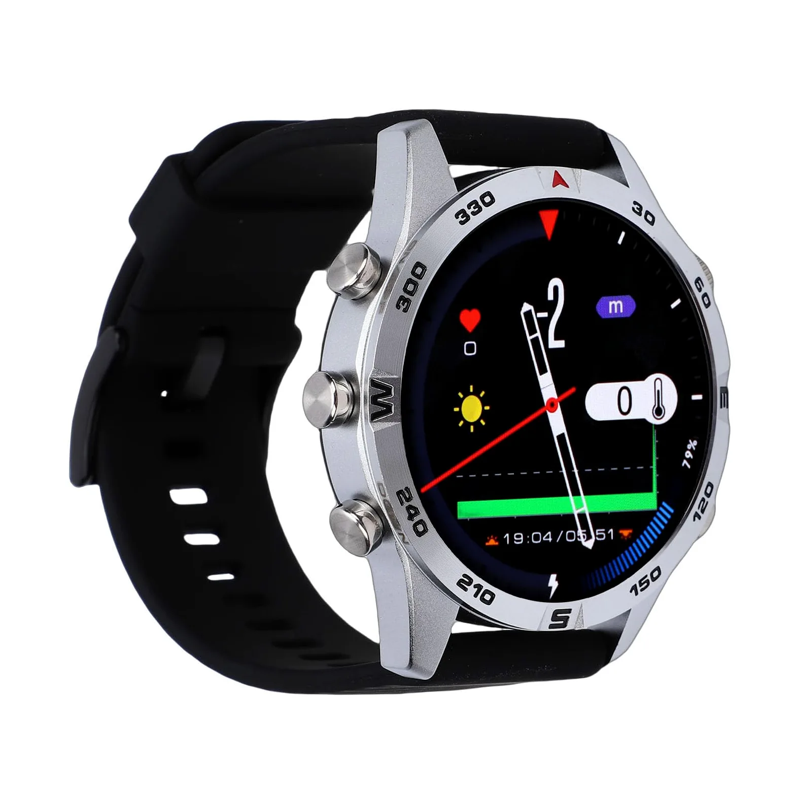 Bewinner Reloj Inteligente de Buceo Reloj de Buceo Profesional Impermeable para Hombres con Barómetro con Sensor de Profundidad para Nadar Senderismo, Pantalla de Silicona de