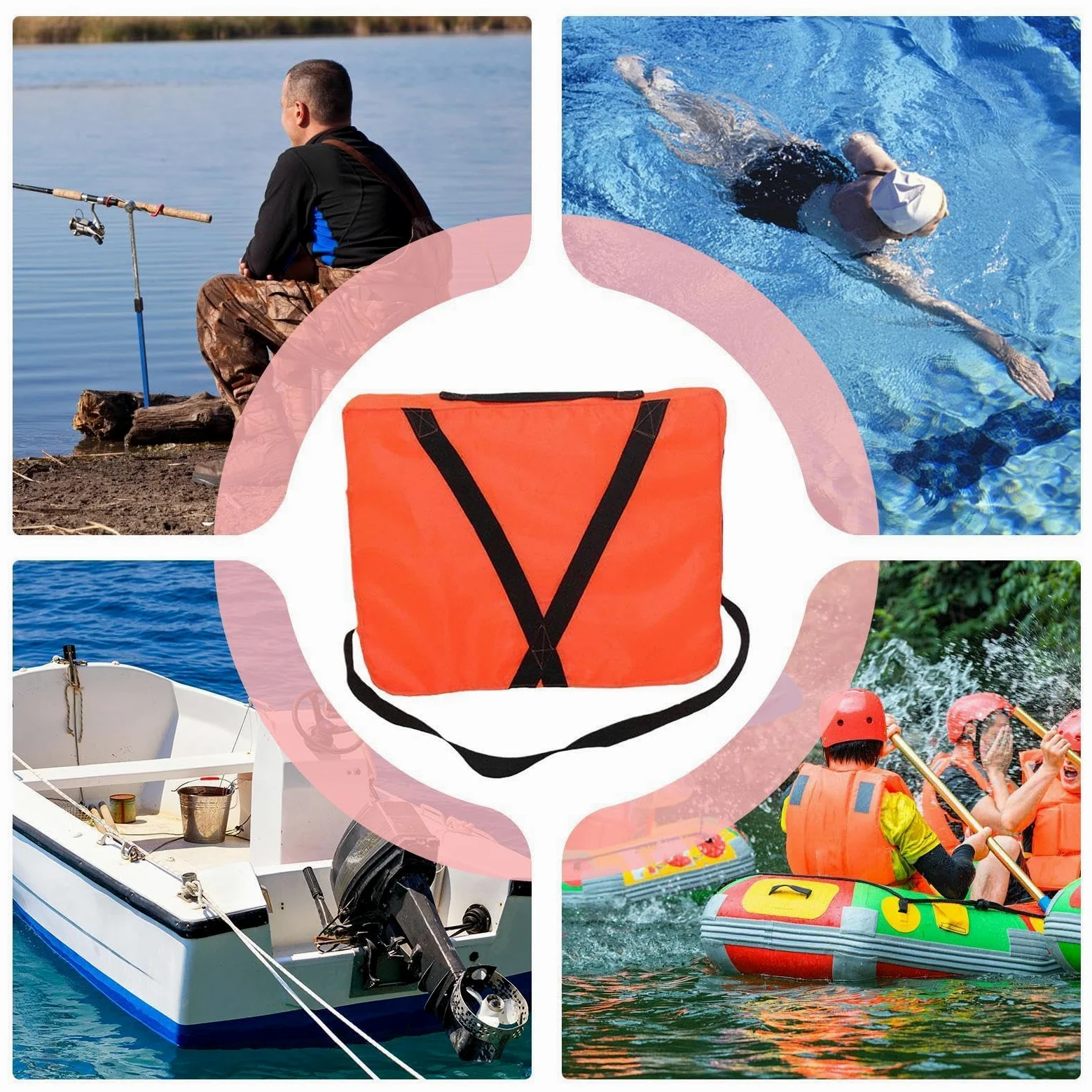 Cojines Flotantes para Barco Cojines de Espuma para Barco | Dispositivo de Rescate y Herramienta de Natación, Seguros y Cómodos, con Correa para Natación Canoas Kayaks Tabla de Remo