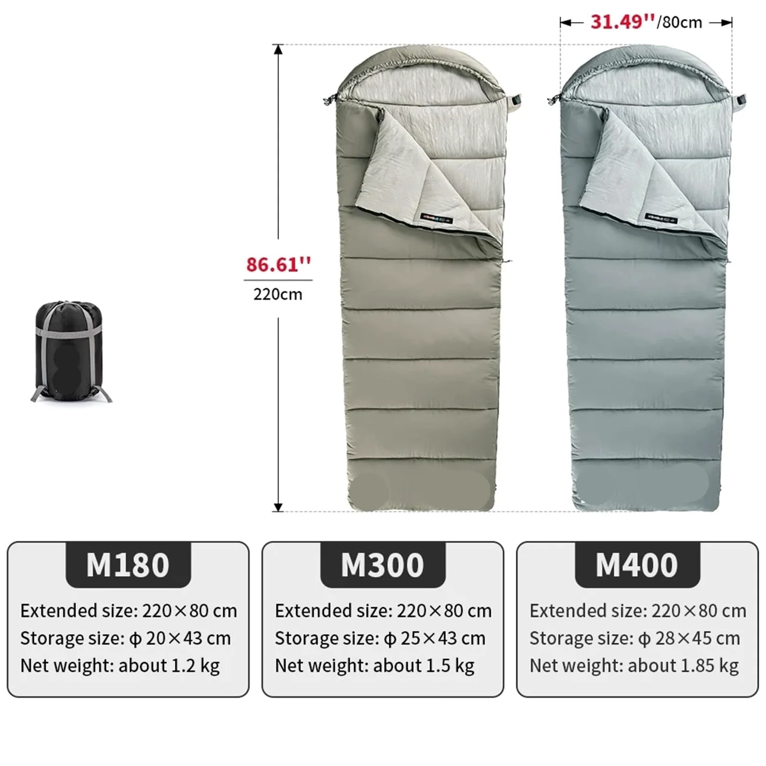 Saco De Dormir Camping Saco de Dormir Ligero, Saco de Dormir Doble for Acampar, Saco de Dormir de Invierno Lavable a máquina para Senderismo, Mochilero