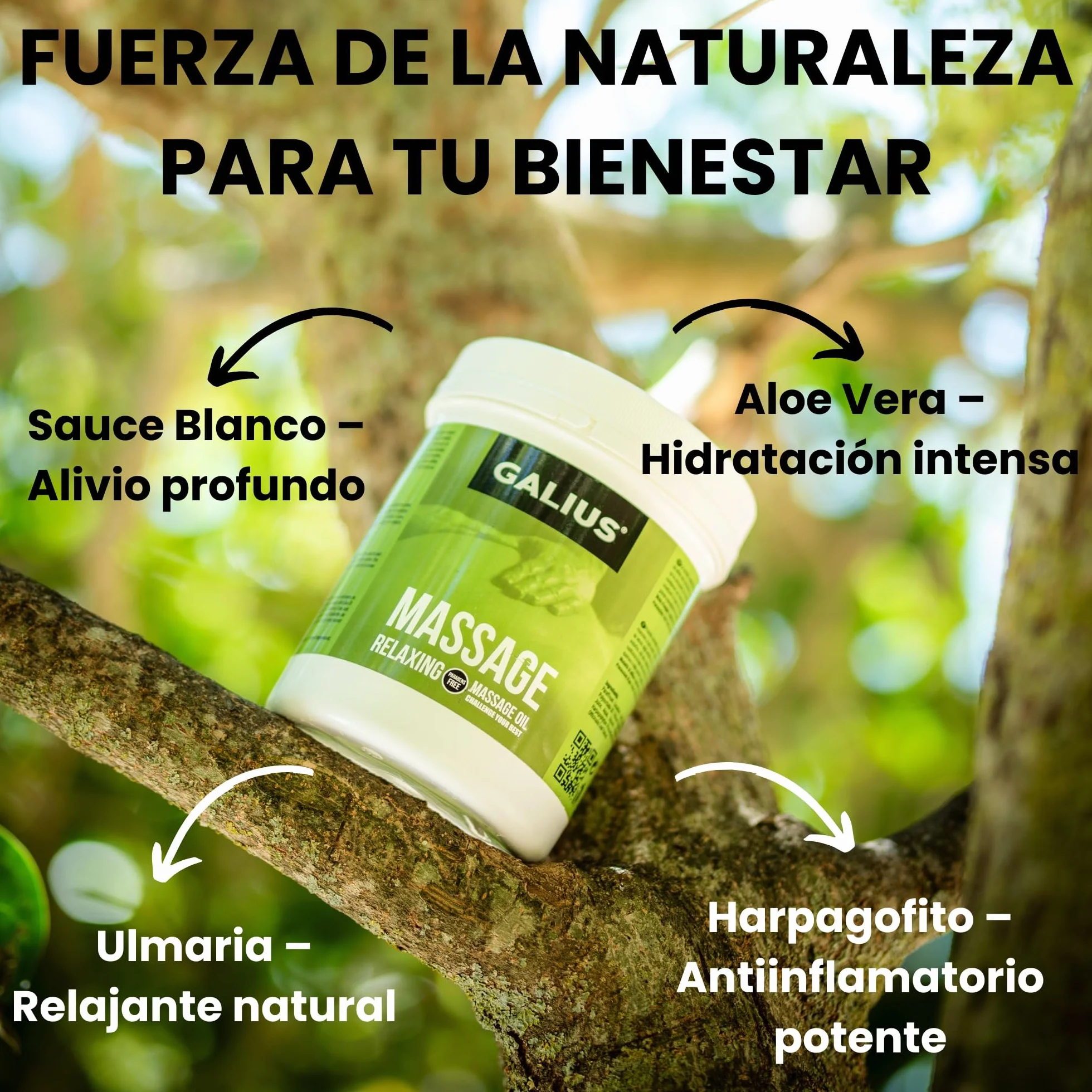 Galius Aceite Sólido para Masaje Relajante con Harpagofito 1000ml