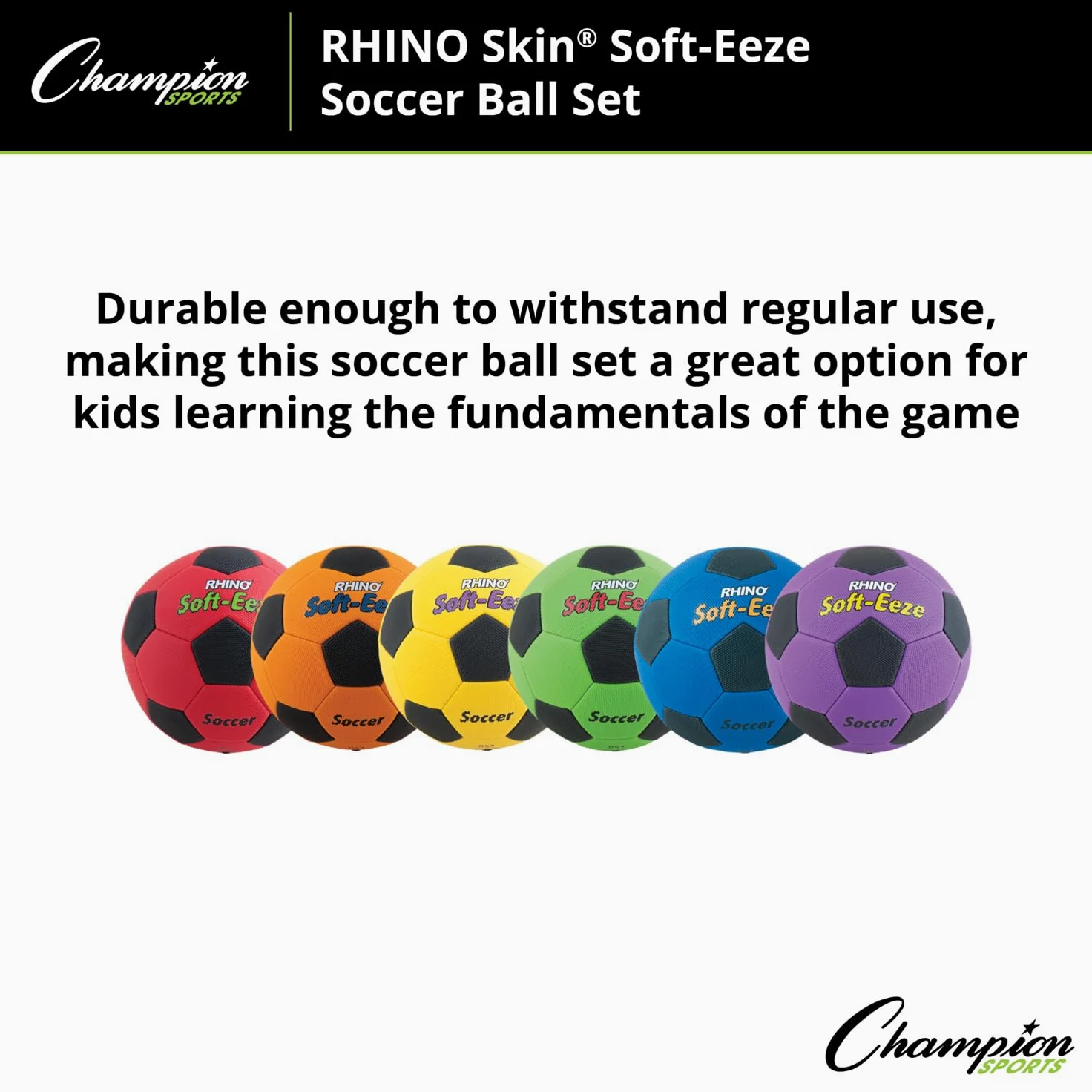 Champion Sports Campeón Deportes Rhino Suave Eeze balón de fútbol Conjunto (Multi)