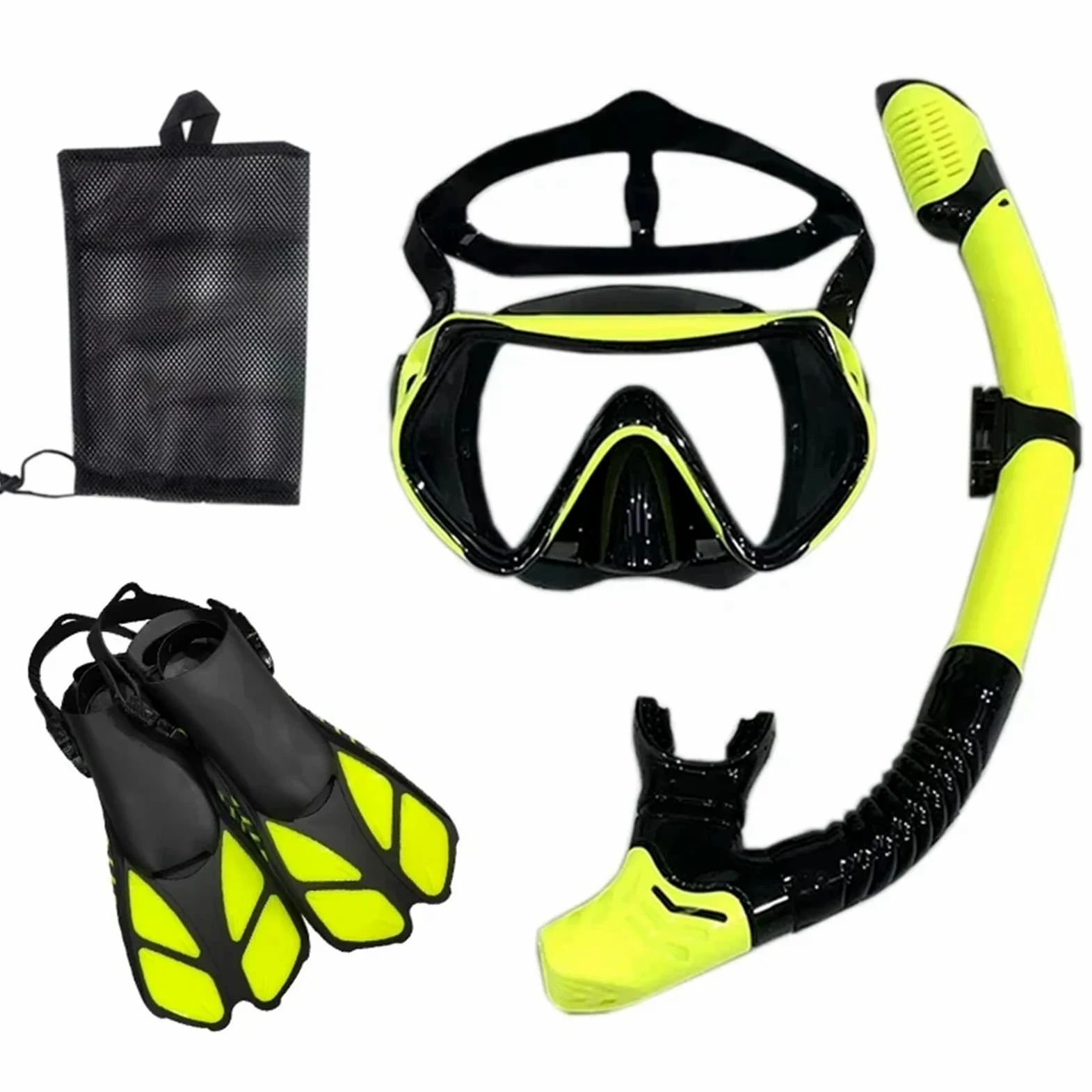 Kit de de Buceo Máscara y Gafas de Buceo con Tubo de respiración, Conjunto de Tubo de natación para Adultos Unisex Buceo(White Black,S/M)