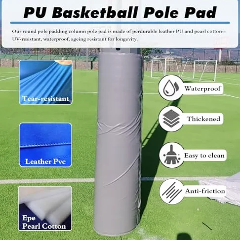 Revestimiento acolchado impermeable para postes, protección duradera para postes de equipos deportivos, evita daños y lesiones