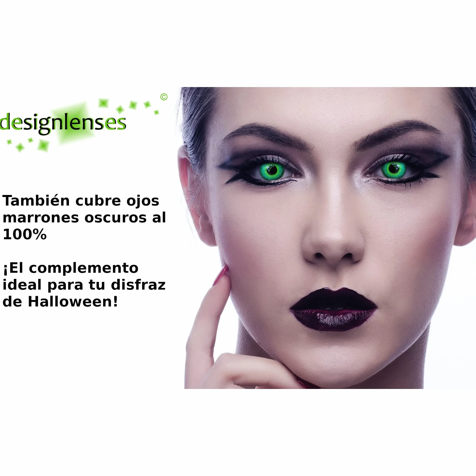 Lentillas de color verde Cosplay Halloween disfraces duende sin graduación Green Elfe