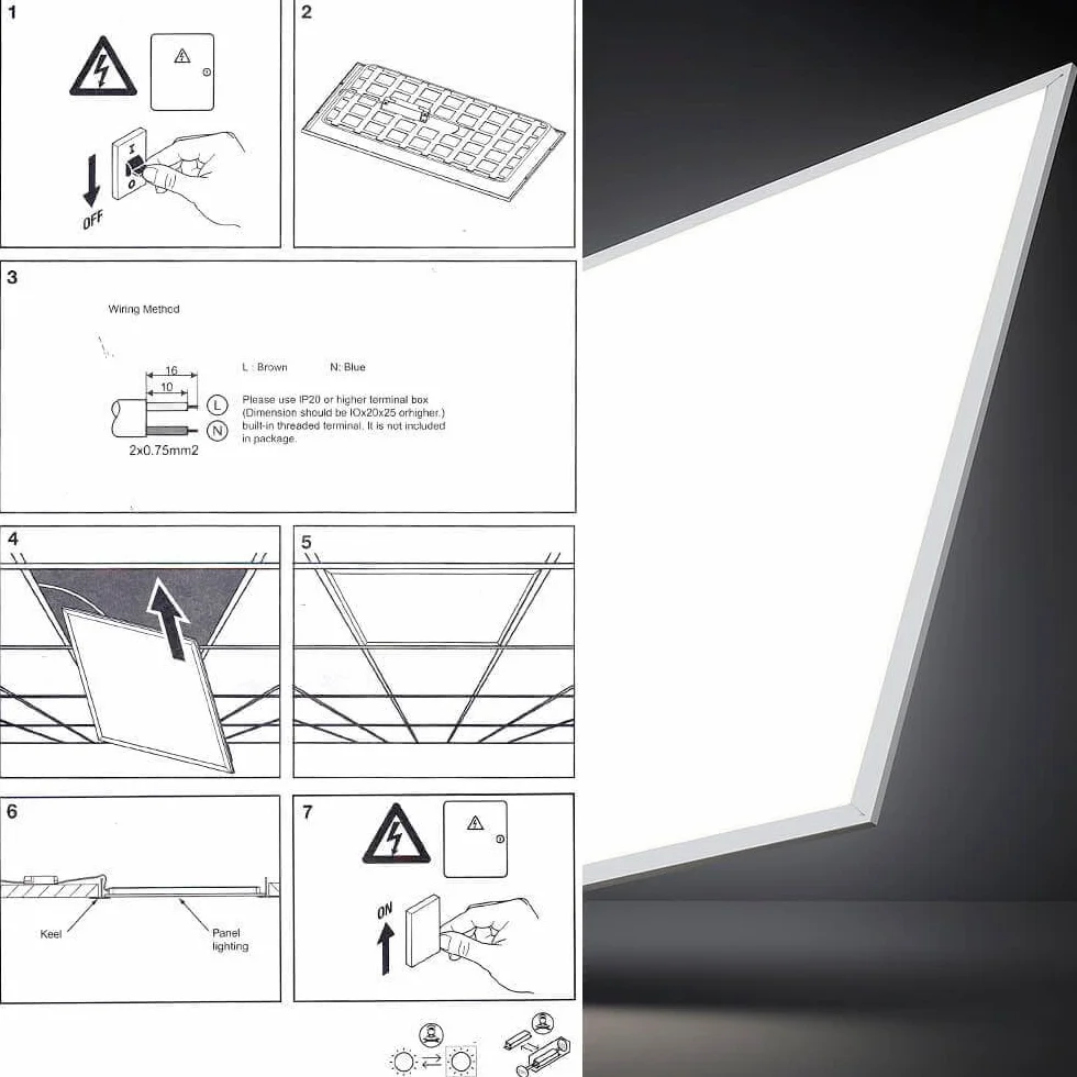 Pack Panel LED 60x60 cm 40W 2 Unidades Falso Techo Driver Philips CertaDrive UGR19 4380 lúmenes Luz Natural 4000K