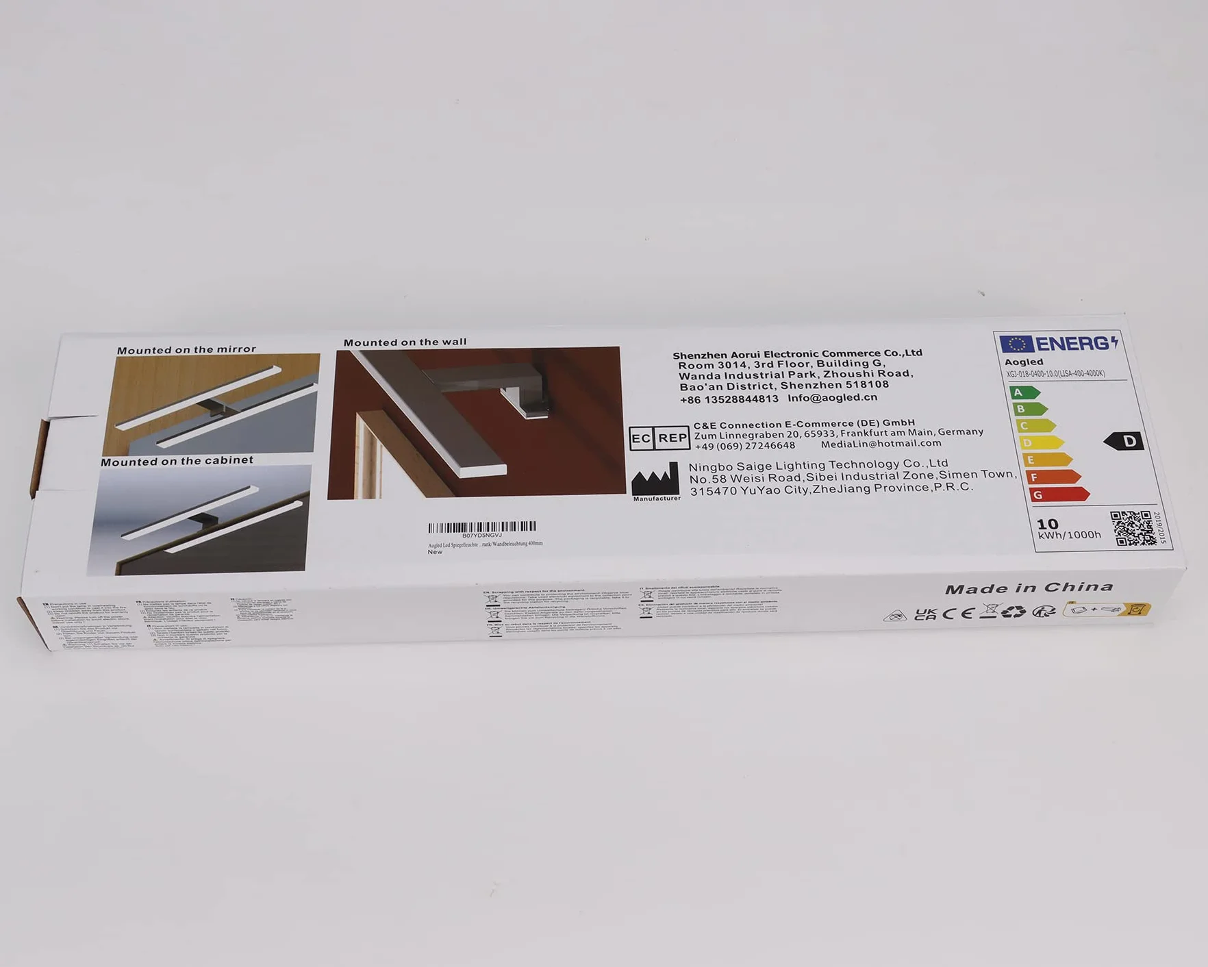 Lámpara LED Baño 40 cm 10 W 820 lm 4000K 230 V Acero Inoxidable