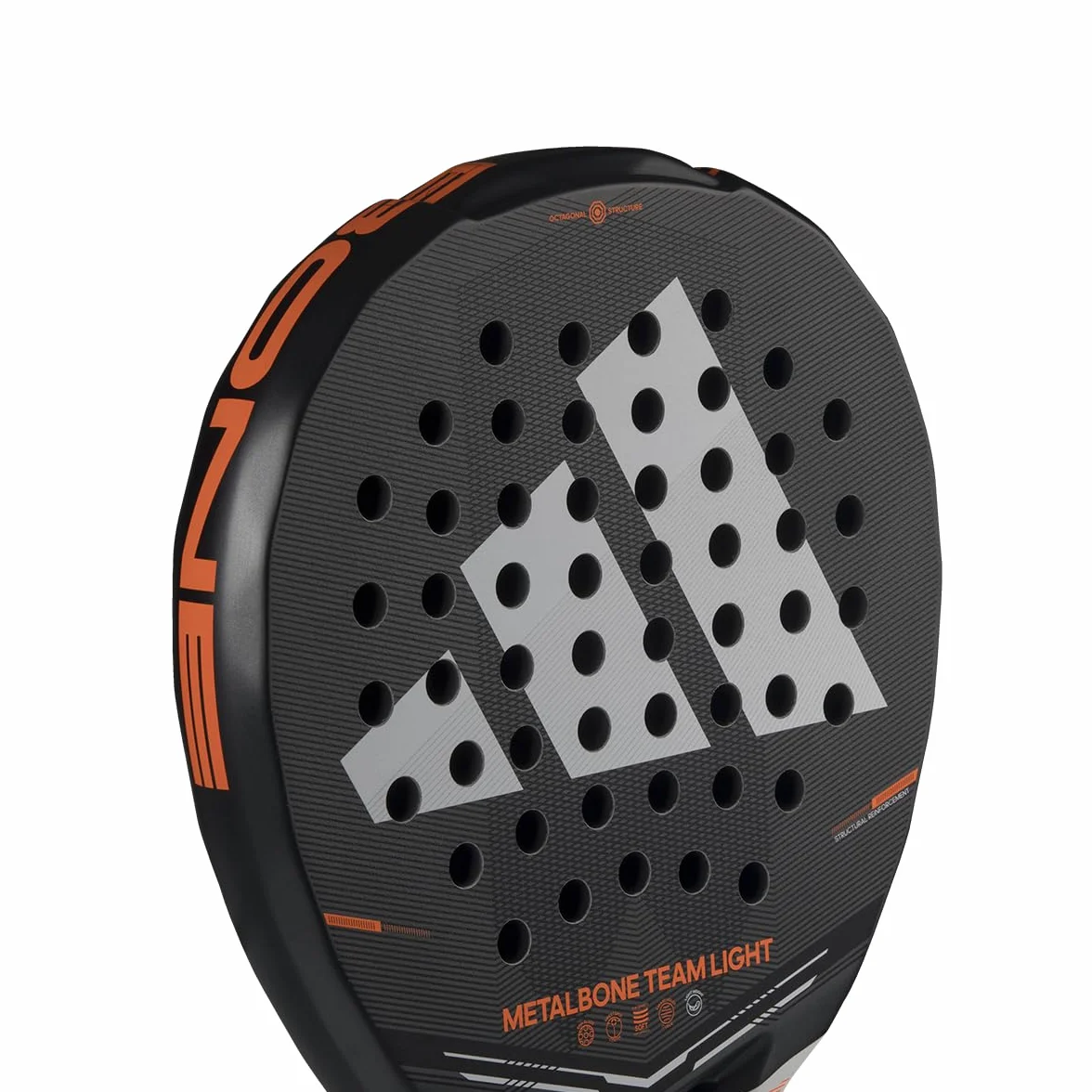 Pala de pádel adidas Metalbone Team Light 2026,Negra, Forma Redonda,Goma eva Soft Performance,Fibra de Vidrio