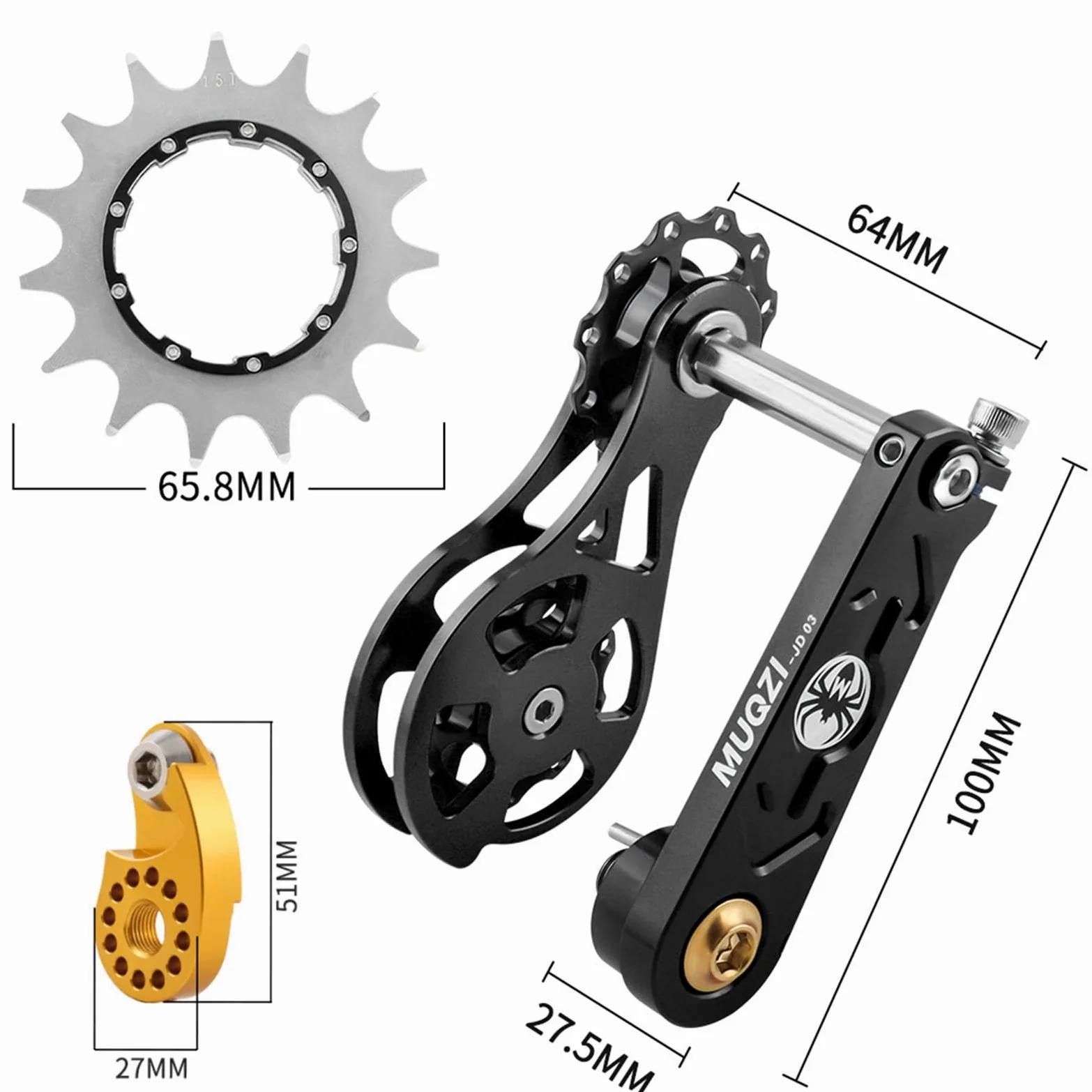 Bike Cadena Tensionador Kit de Conversión Espaciadores Cassette Llaves Aleación de Aluminio Regulador de Par Adecuado para Ciclismo Al Aire Libre Tall