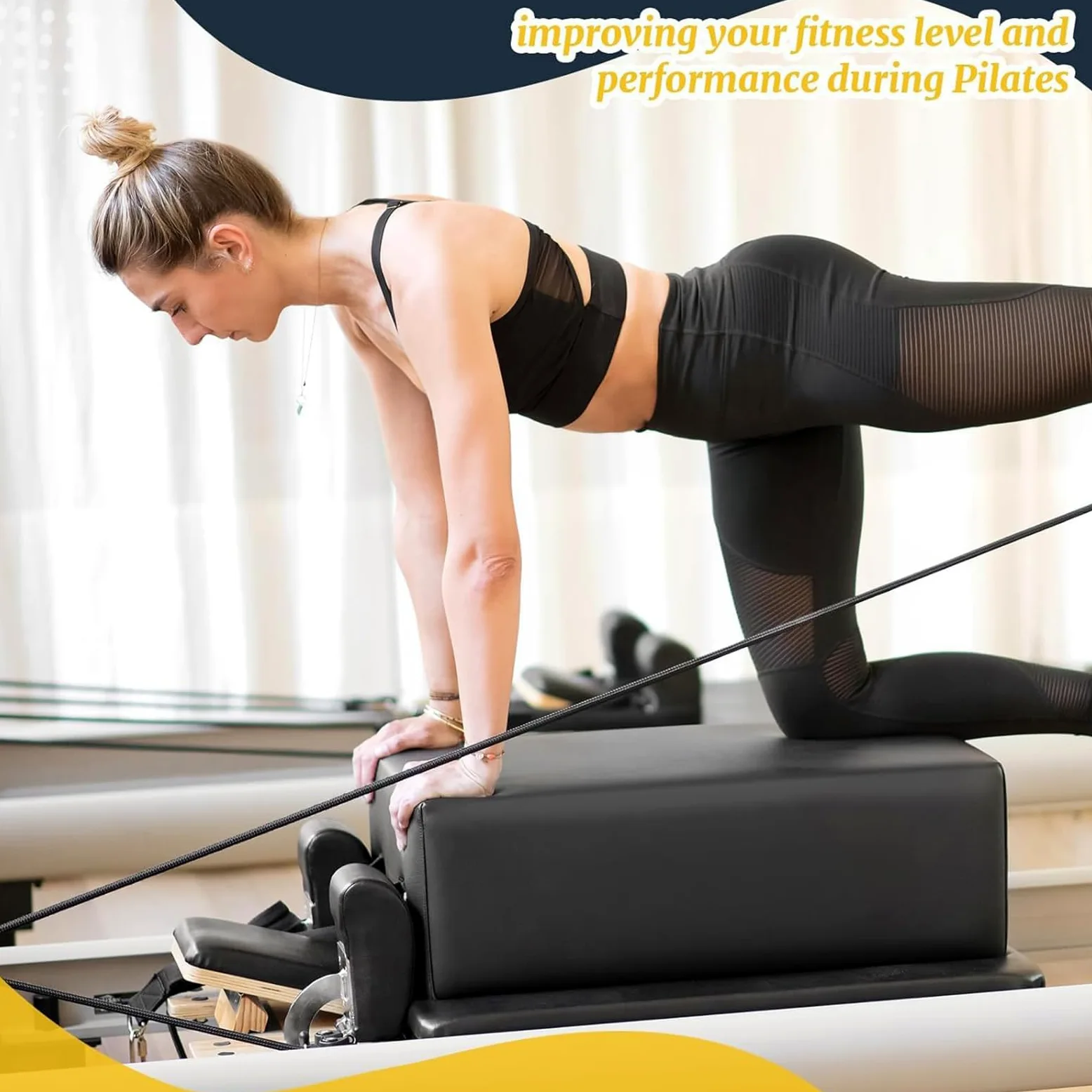 Accesorio reformador de pilates - Caja de asiento para un mayor rango de movimiento, flexibilidad y entrenamiento de fuerza