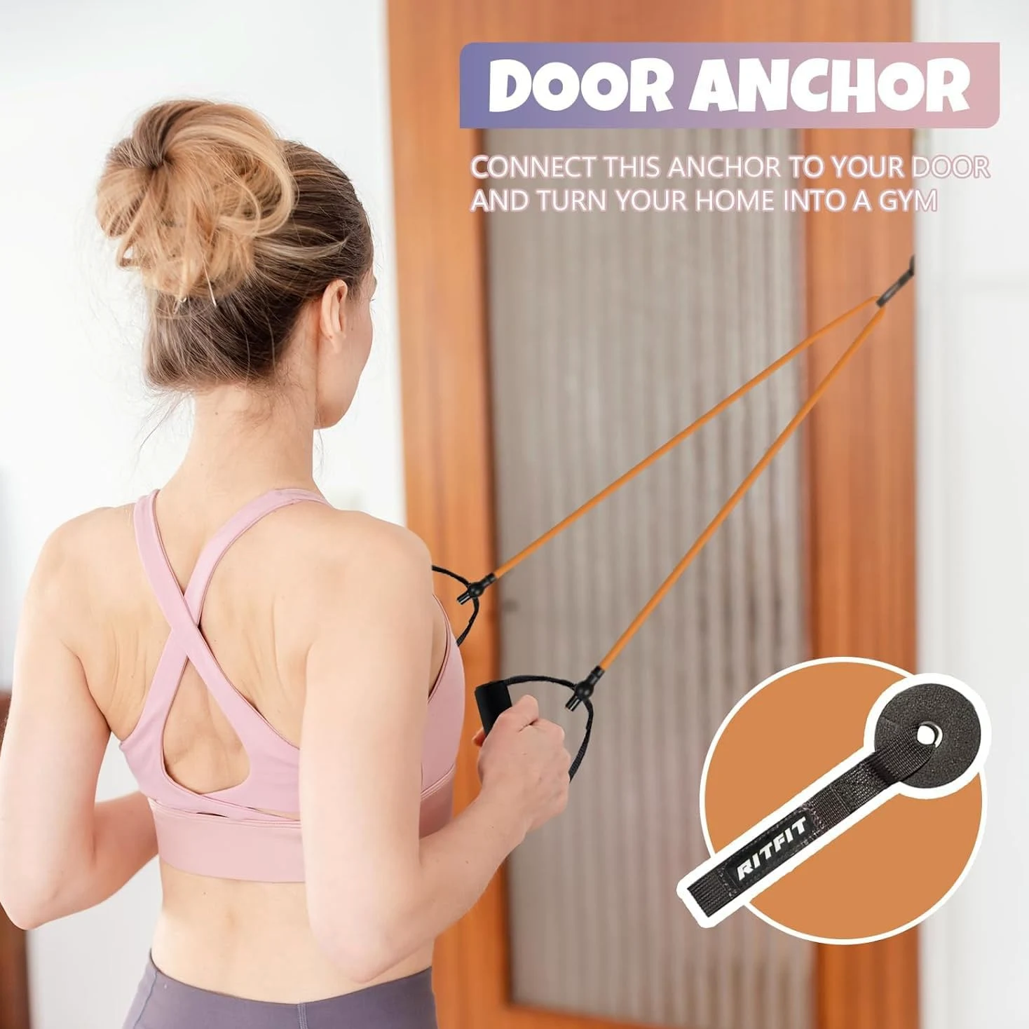 RitFit Banda de Ejercicio de Resistencia Individual con Asas cómodas-Ideal para Terapia física,Agua Entrenamiento de Fuerza,