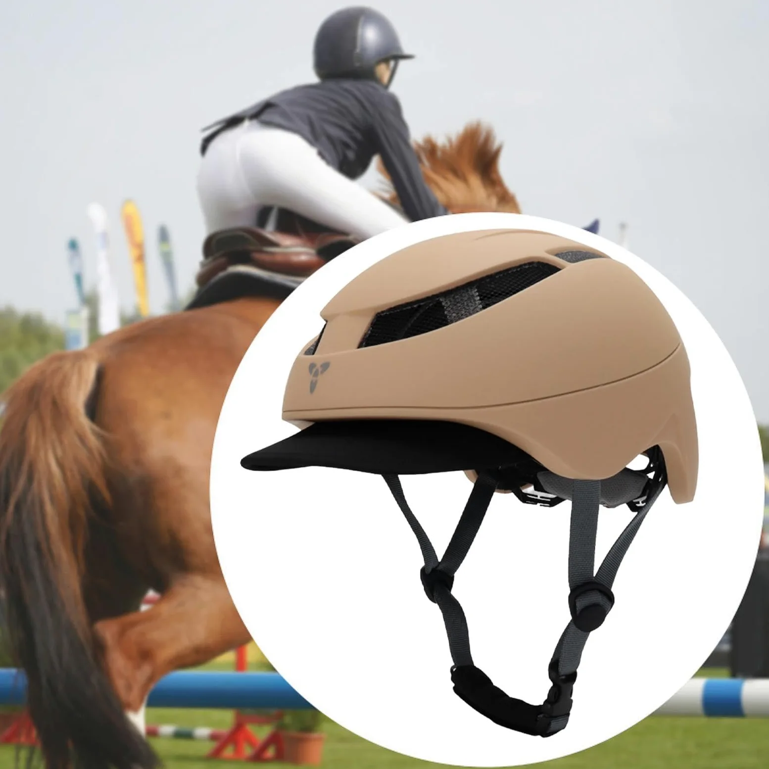 predolo Casco Ecuestre Casco para Montar Accesorios Resistentes Transpirable Ajustable Suministros ecuestres para Montar