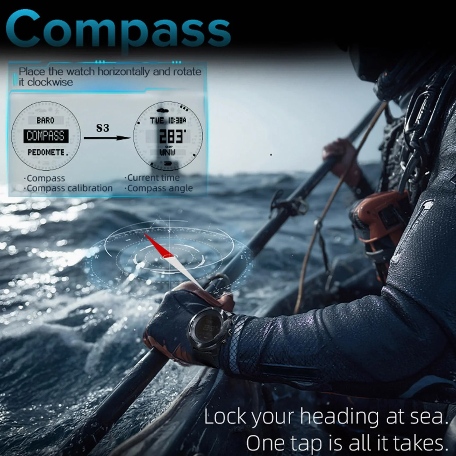 Cuifati Reloj de Buceo con Computadora, 100 M Resistente Al Agua con Brújula Altímetro Barómetro, Hora Mundial, Cronómetro, Relojes Profesionales para Nadadores, Buceadores, Vela,