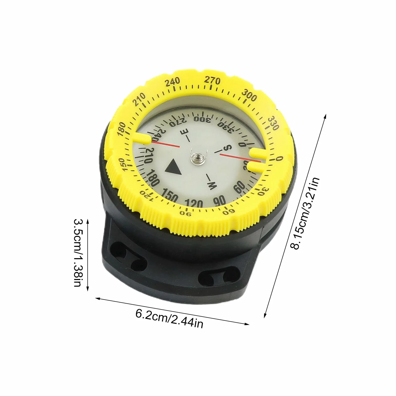 Brújula de buceo, brújula de buceo, brújula de buceo impermeable con cuerda, brújula luminosa con ventana lateral, brújula marina, accesorios de buceo
