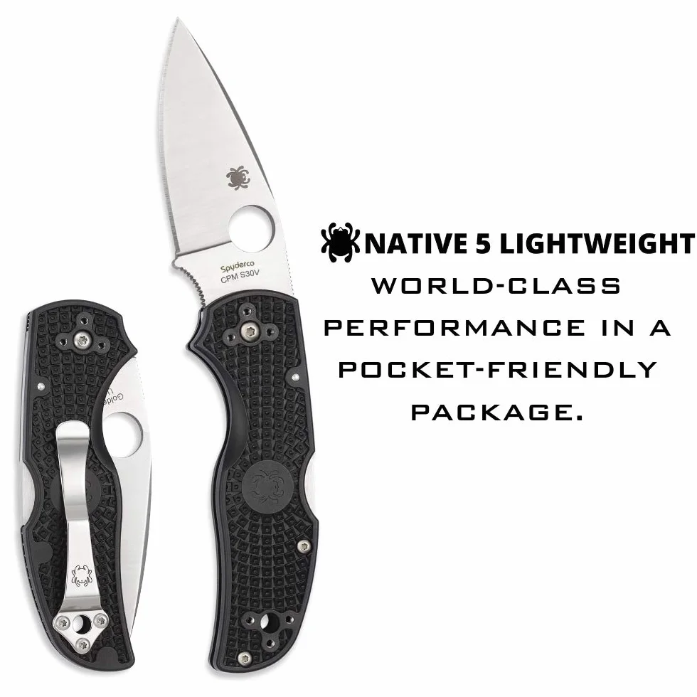 Spyderco C41PBK5 Cuchillo tascabile, Unisex - Adulto, Negro, un tamaño