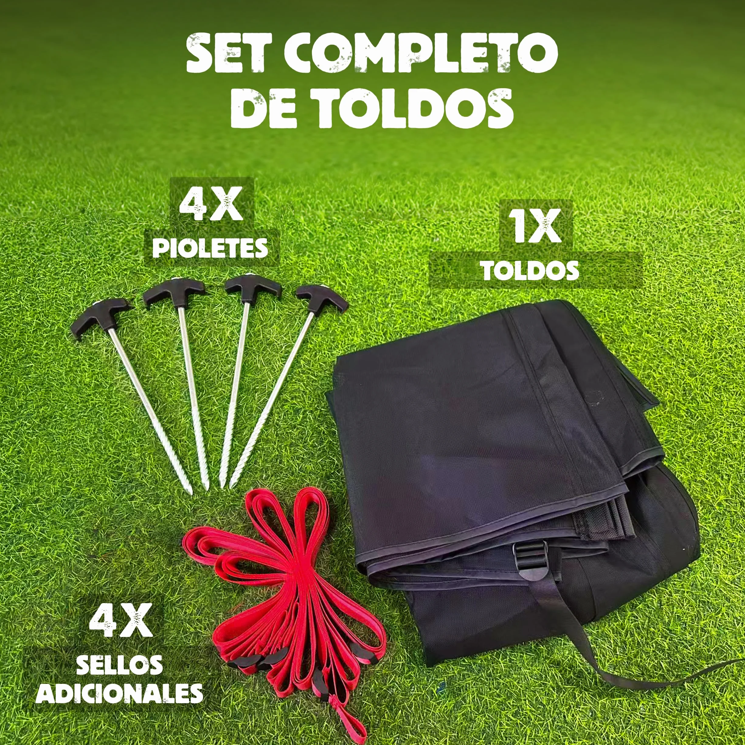 LAINFELD Toldo de Refuerzo de 2,4 x 2,0 m, protección Solar para autocaravanas, toldo Apto para Thule Omnistor, Barra de Refuerzo para Accesorios