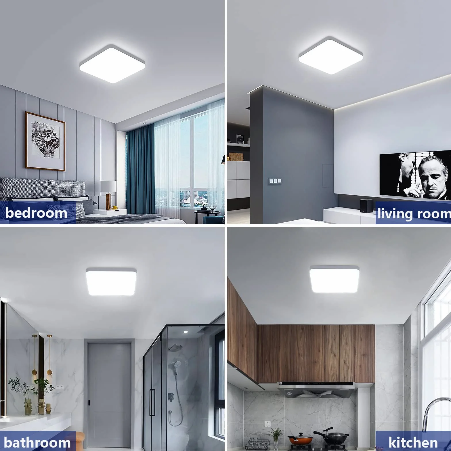 Plafon LED Techo 32W IP54 3600LM 6500K Blanco frío 25cm