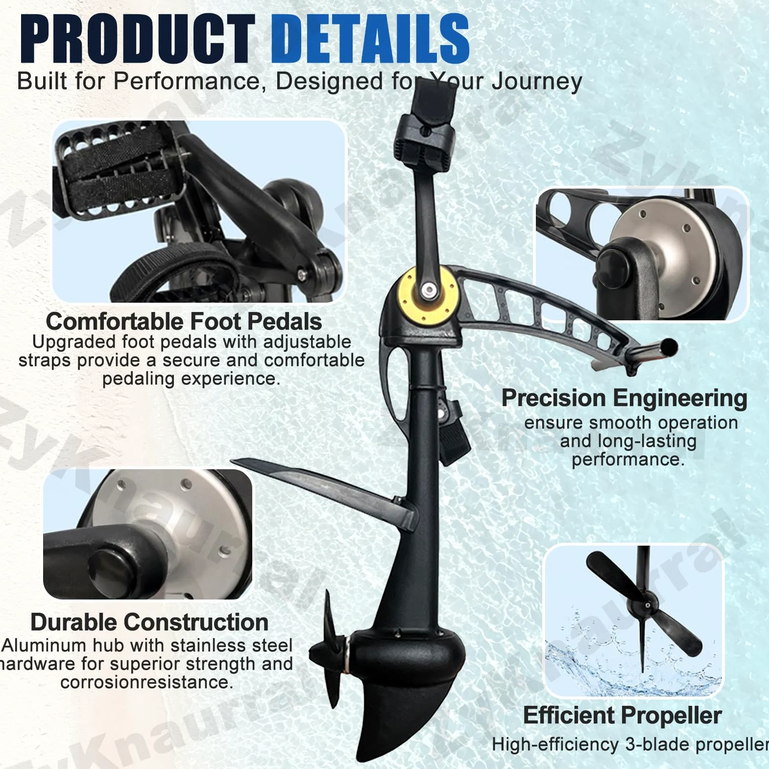 Sistem-a De Propulsión a Pedales Para Kayak, Kayak De Pesca a Pedales, Apto Para Kayaks Y Embarcaciones De Pesca Hinchables, Motor De Propulsión a Pedales Robusto Y Duradero, Fácil Instalación