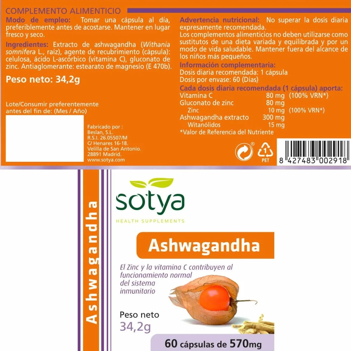 ASHWAGANDHA 60 Capsulas