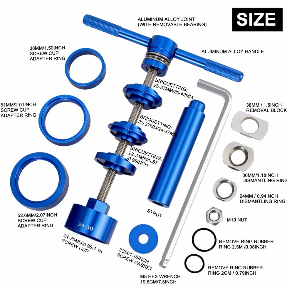 DENPETEC Kit de herramientas de instalación y extracción de soporte inferior de bicicleta profesional, removedor de soporte inferior para bicicleta BB86/BB30/BB92/PF30