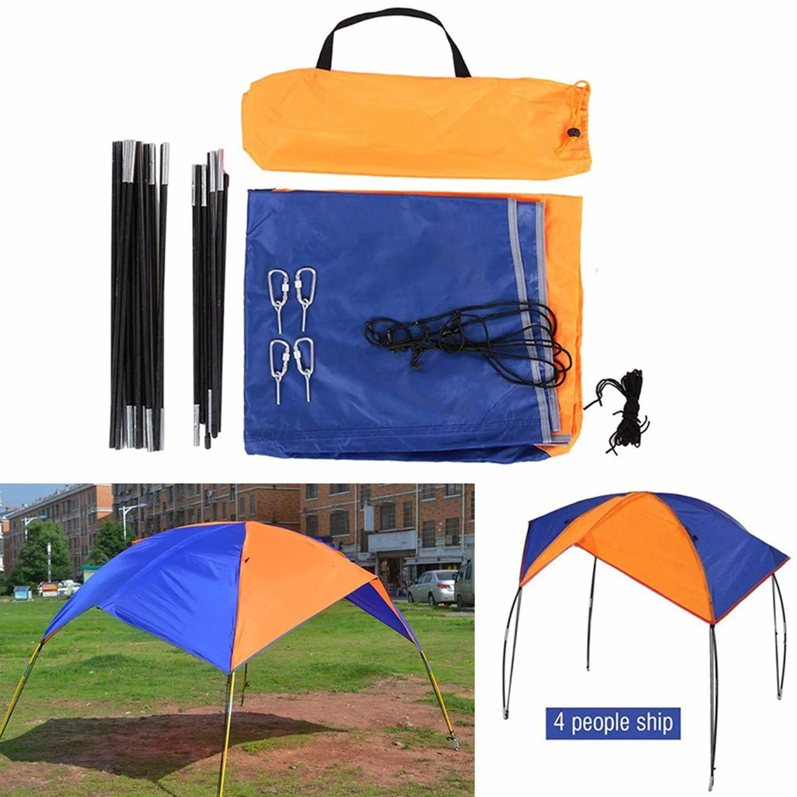 Toldo para barco hinchable 4-5 personas camping pesca