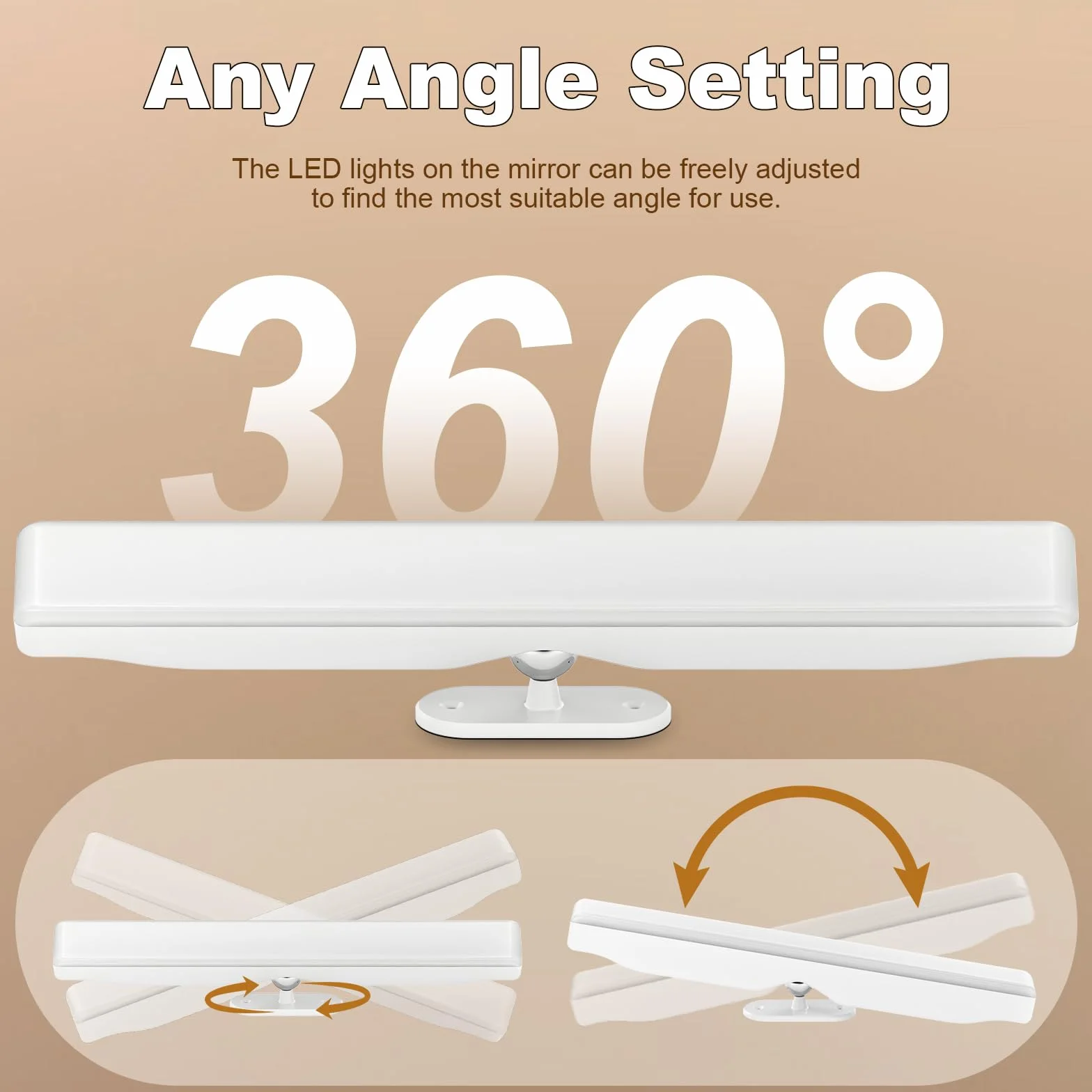 Lámpara Sin Cables LED Recargable 4000mAH para Espejo de Maquillaje con Brillo Ajustable