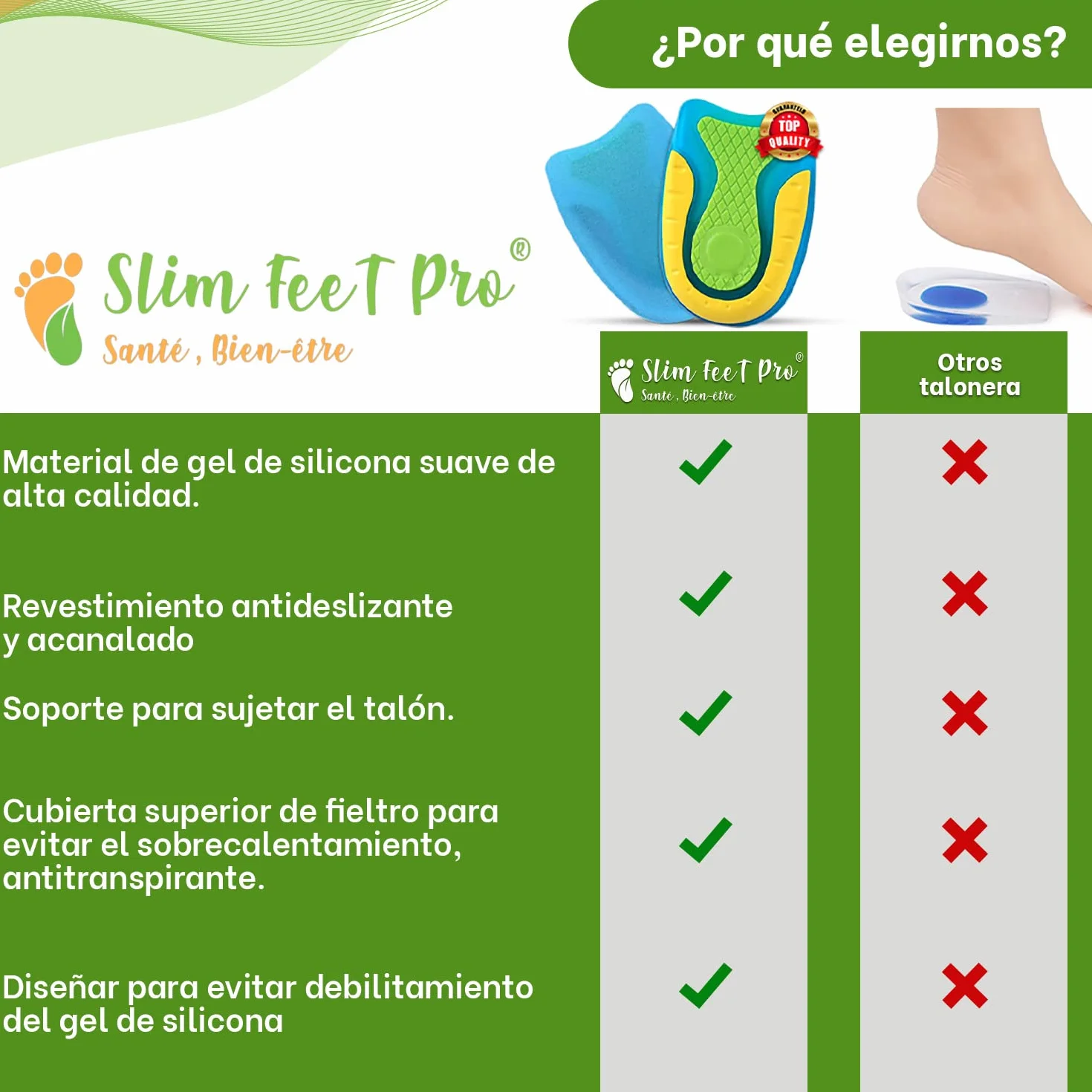 Talonera de silicona gel ortopédico tamaño L para proteger dolor talón aliviar espolón calcáneo fascitis plantar tendinitis