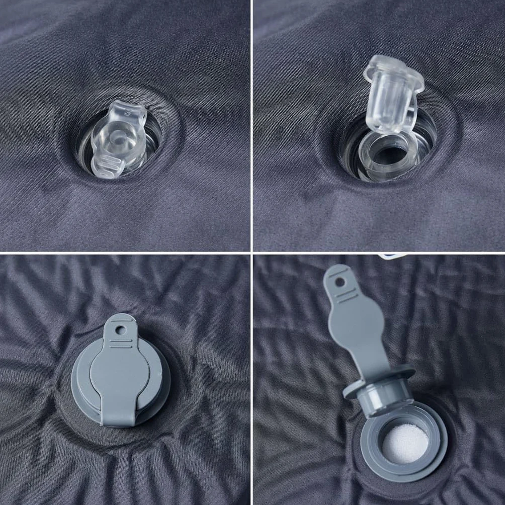 Colchoneta autoinflable con cojín gris, 195 x 64 x 4,5 cm, ultraligera e impermeable, esterilla aislante para dormir para camping, senderismo, exterior, trekking y viaje, compacta y plegable