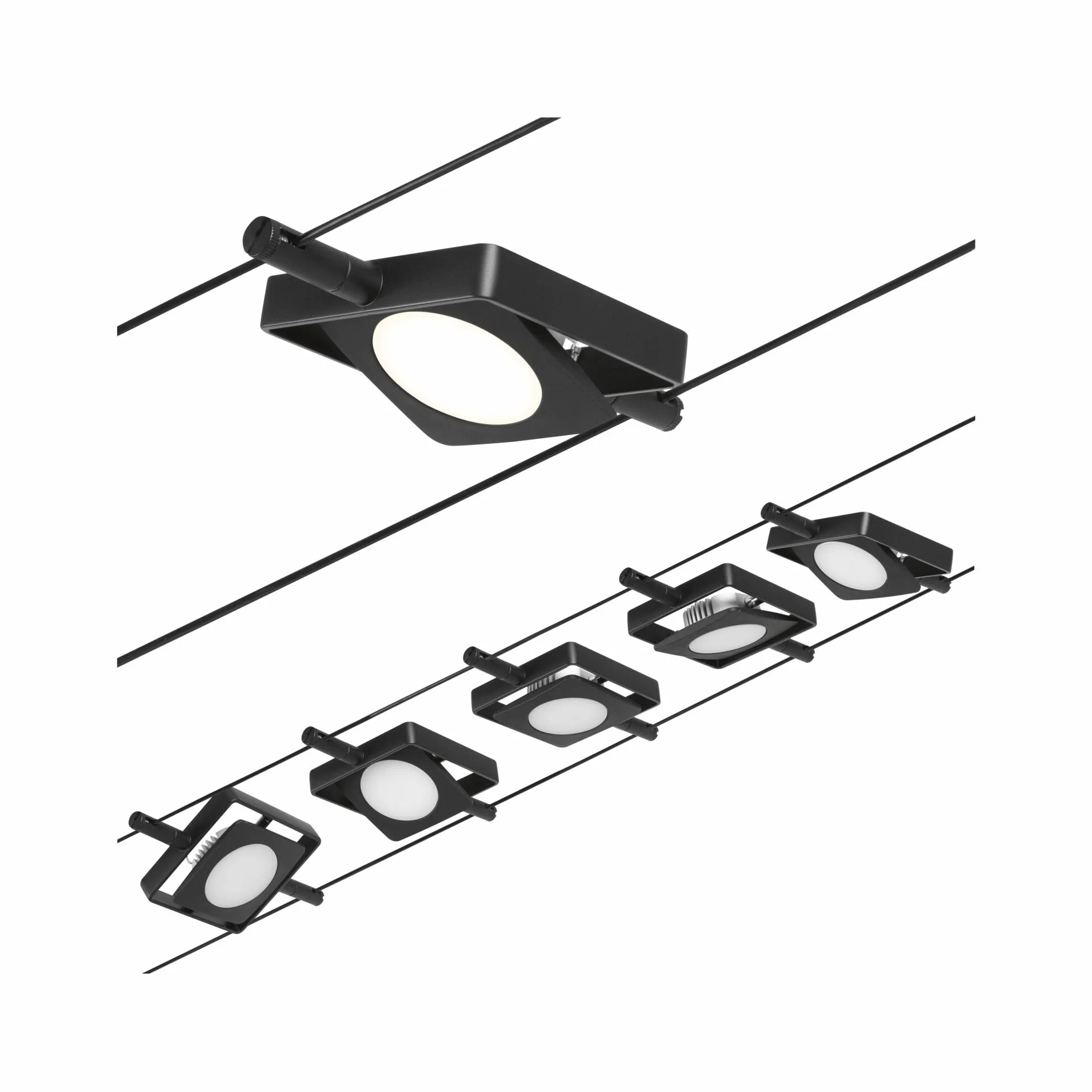 Paulmann MacLED CorDuo LED Juego de cables extensible 5x4,5W 3000K Negro mate cromado