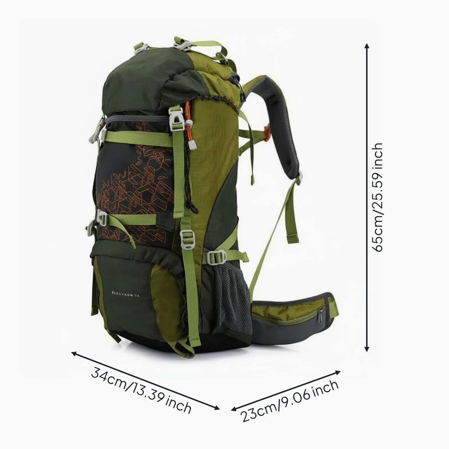 Baoblaze Mochila de Senderismo Mochila de Camping Mochila Impermeable Mochila de Trekking con Nylon y Silbato de Emergencia Tirantes Acolchados y, Verde, Verde Militar