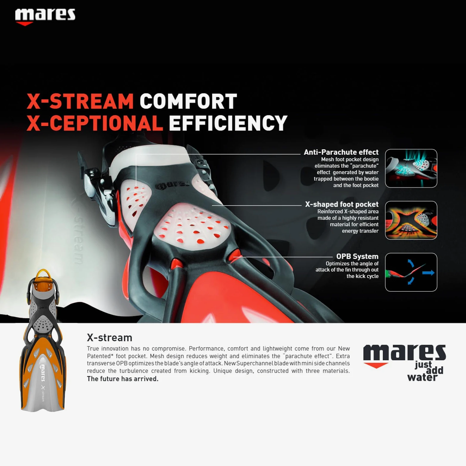 Mares Fins X-Stream 410019BNXLOR