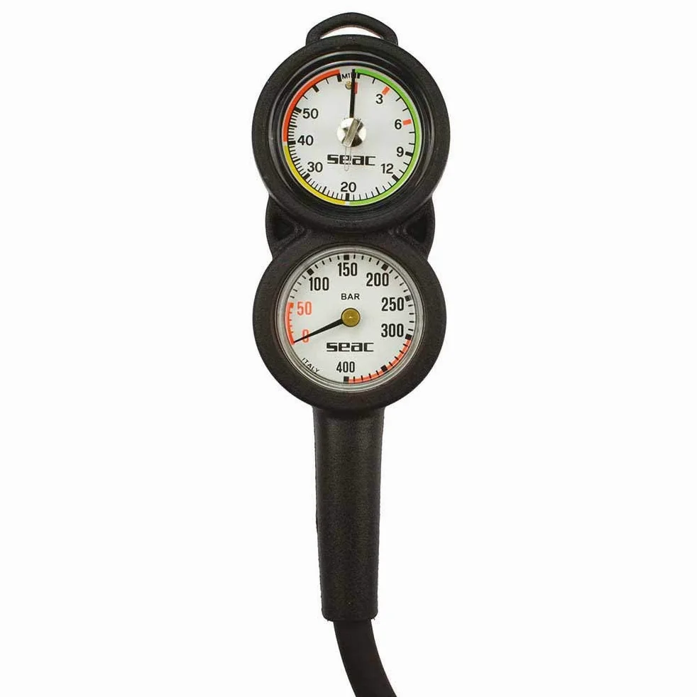 SEAC Sub 5000A/396 : Consola con Barometro y Profundimetro Buceo PSI+Feet, Negro, Estándar