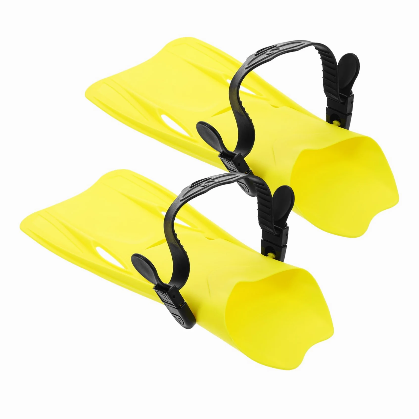 Aletas de Snorkel de Entrenamiento 1 Par, Amarillo TPR PP Ajustable | Fiesta Verano, Equipo de Buceo y Snorkel para Playa, Talla L 39-43, Experiencia de Natación Mejorada