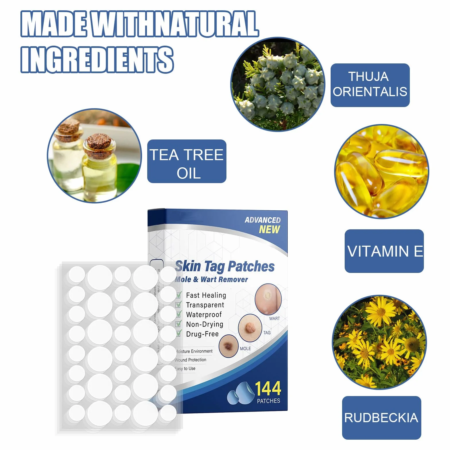 144 PCS Wart Remover, Quita Verruga Cuello Y Cara, Deje Que La Piel Sea Lisa