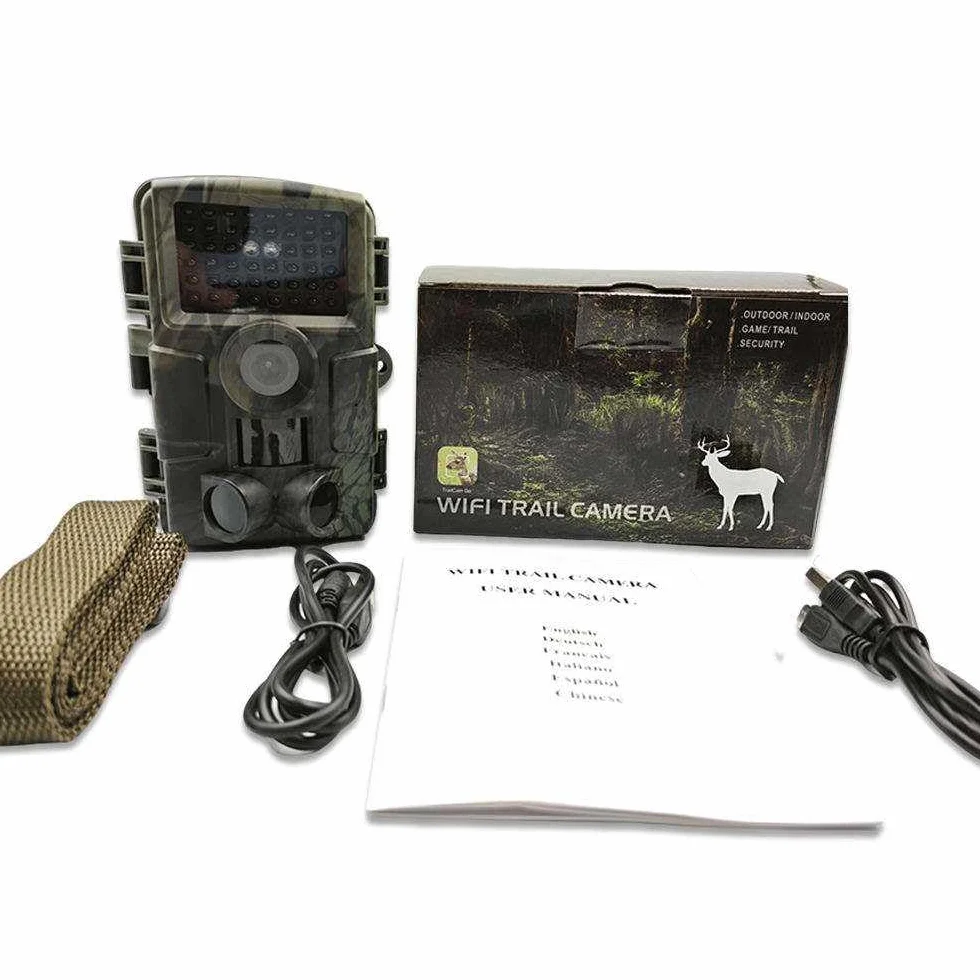 Cámaras de Caza 60MP 4K H.264 Video, Fototrampeo con Visión Nocturna 30m y Activación 0.1s, LED IR 940 NM No-Glow, IP66 - Espía Vigilancia Coche Caza Exterior Nocturna