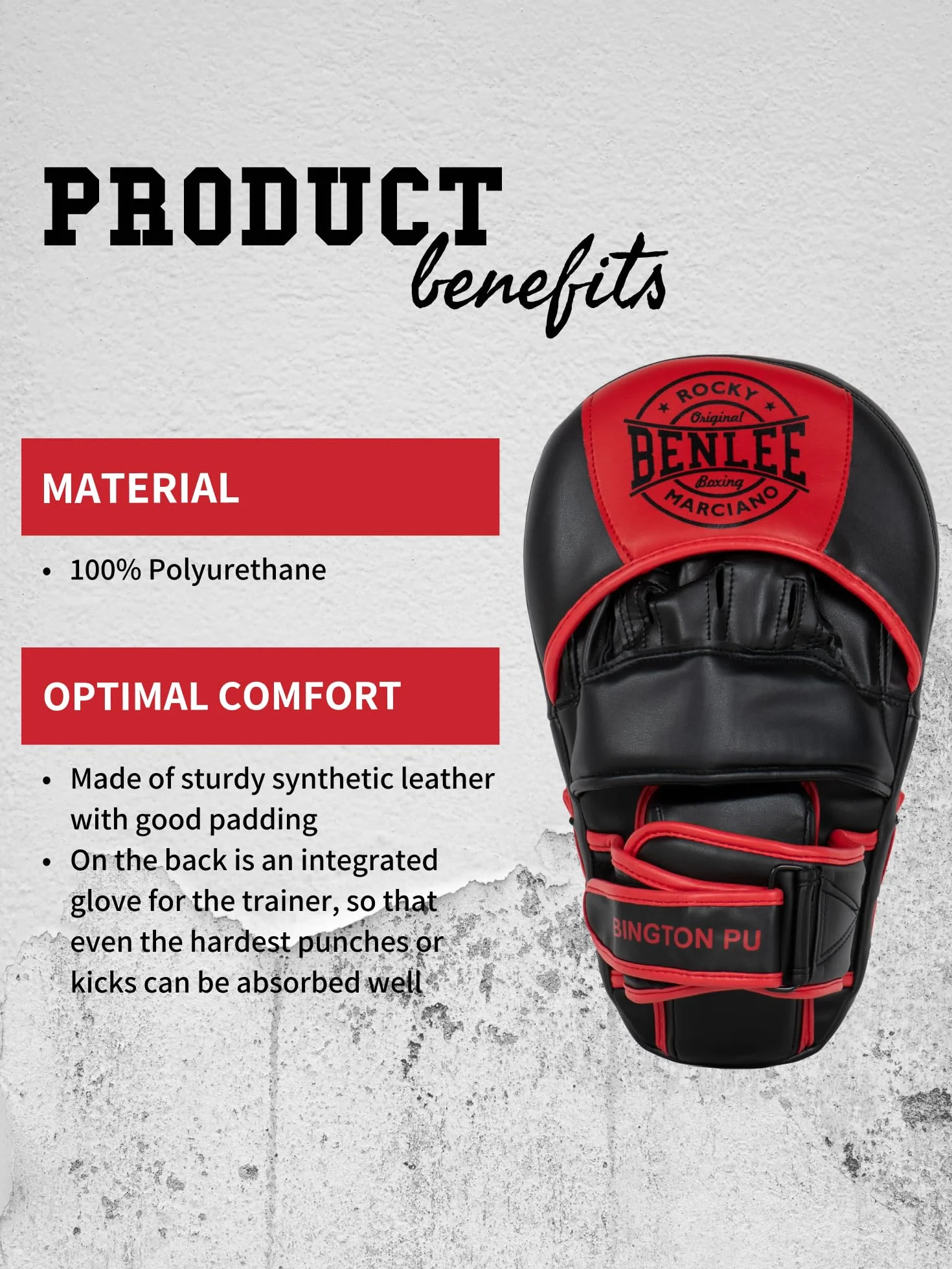 BenLee Punch Mittens Abington PU Black/Red One Size
