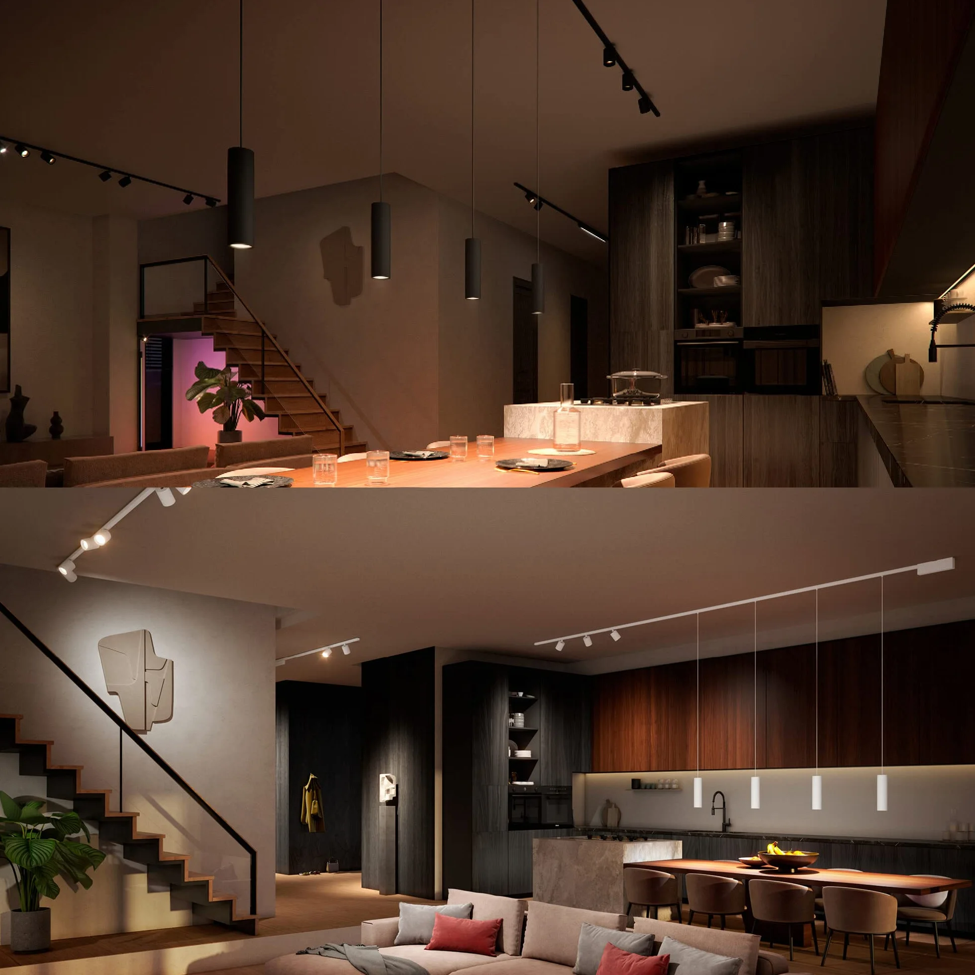 Philips Hue Perifo Iluminación en carril Luz Blanca y de Colores Set 271,5cm 3 focos Negro