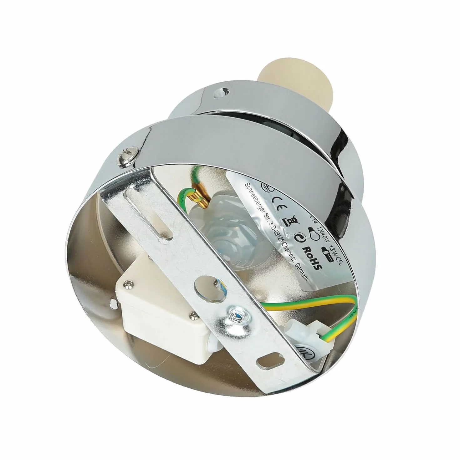 Lámpara de techo bola metal y cristal cromado 1x G9 intercambiable para baño pasillo iluminación atemporal compacta