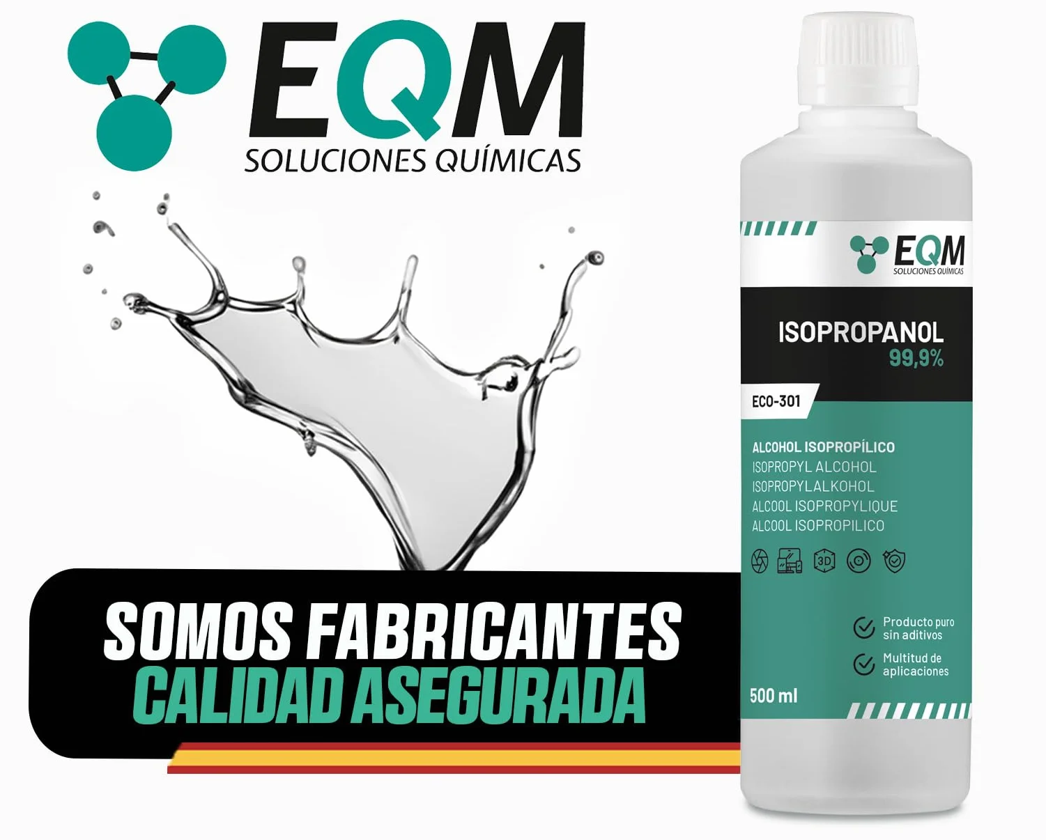 Alcohol Isopropílico 99,9% 500 ML Isopropanol Limpieza Componentes Electrónicos