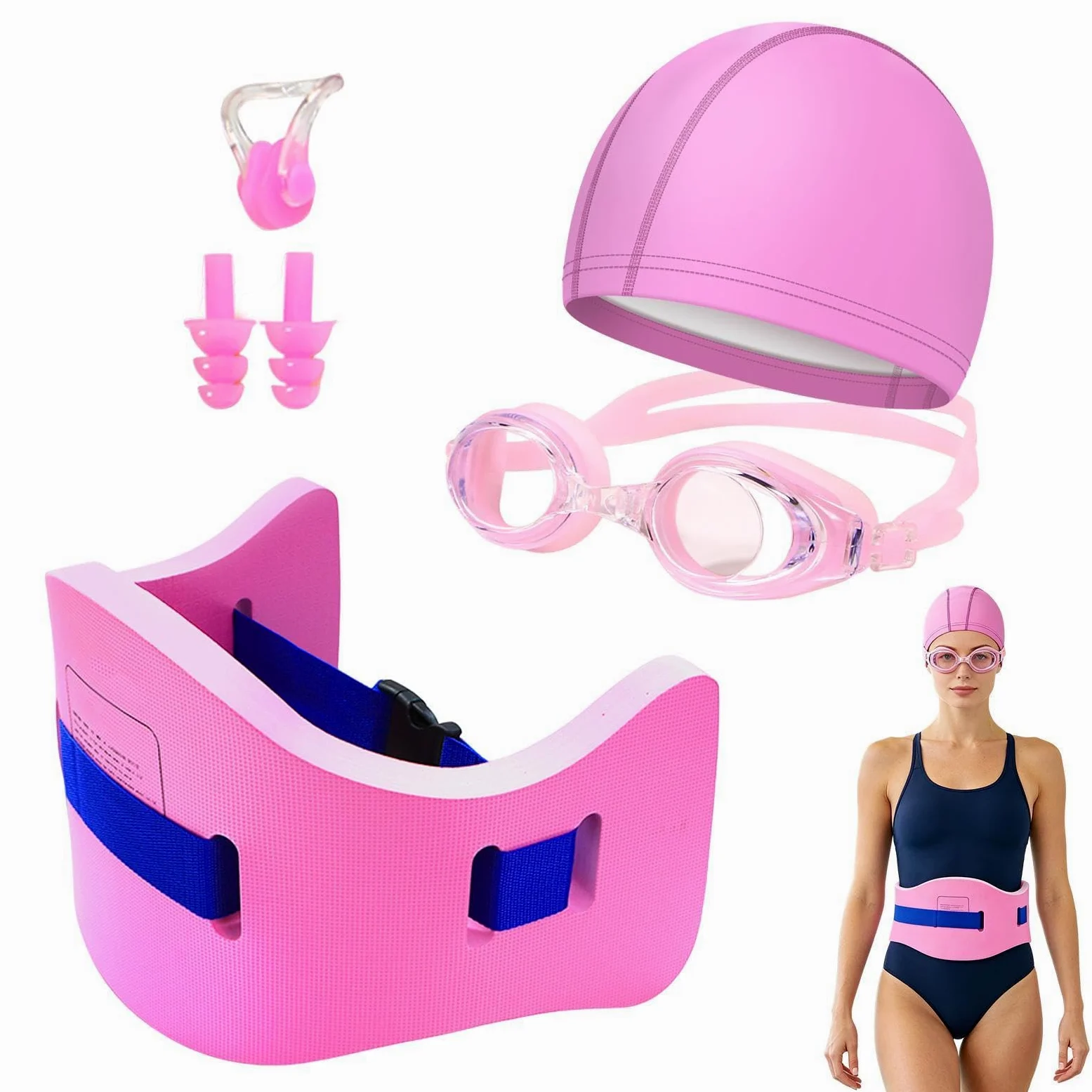 Cinturón de natación ajustable – Entrenador | Equipo de entrenamiento de natación para aeróbic acuático Buceo Snorkel Entrenamiento ejercicio lago río verano