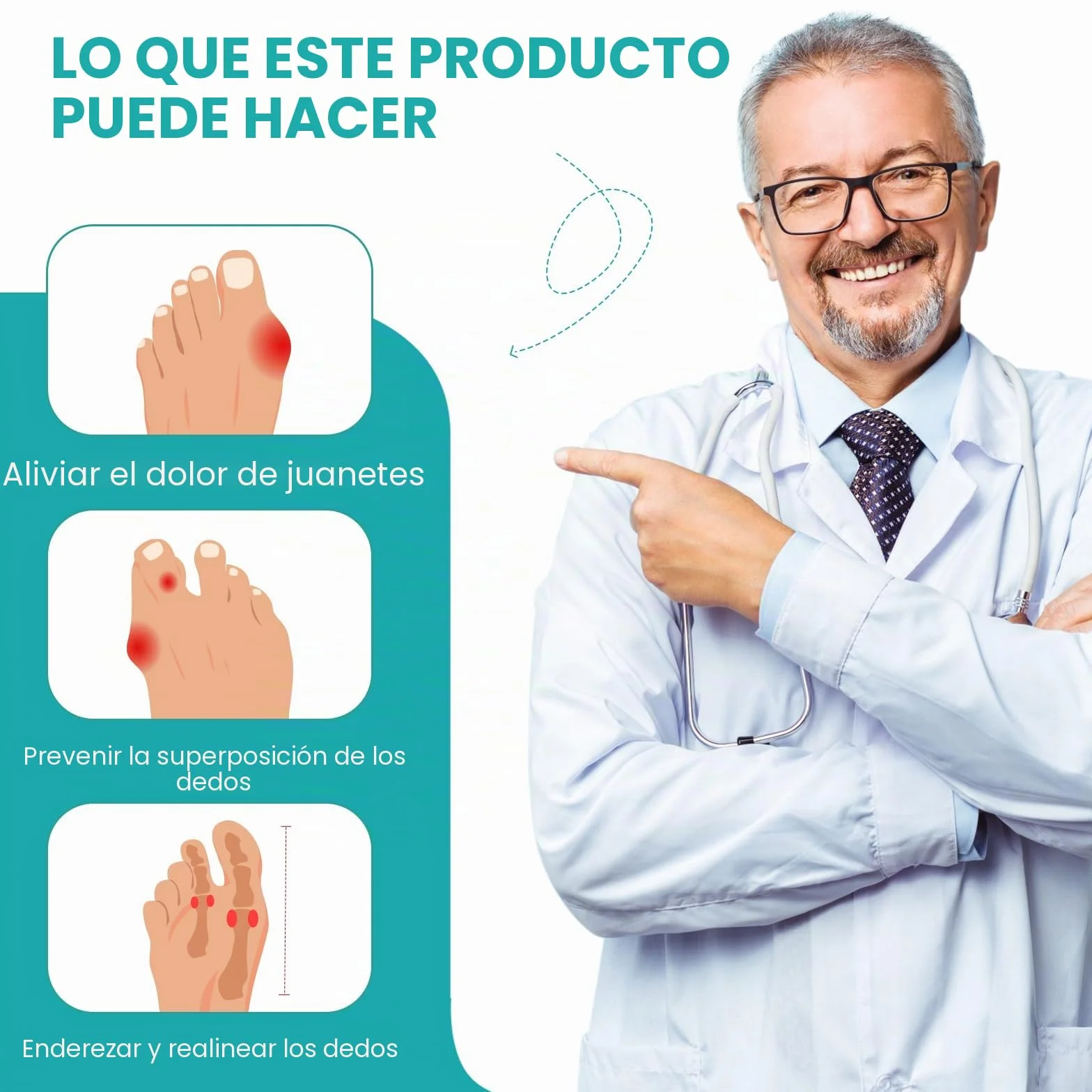 Corrector de dedos en martillo para mujeres - Enderezador de gel blando, realineación de dedos, 6 unidades, Grande, Beige