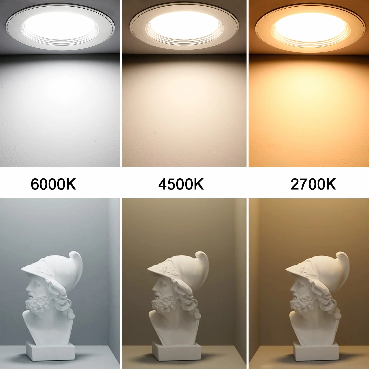 ACELIFE Downlight LED Empotrable Redondo, 7W 700lm 6000K Blanco Frío, Aluminio, Juego de 6