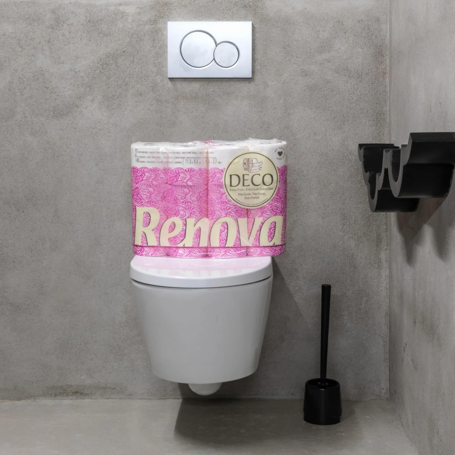 Renova Papel higiénico 4 Capas Blanco Decorado Perfumado 12 rollos