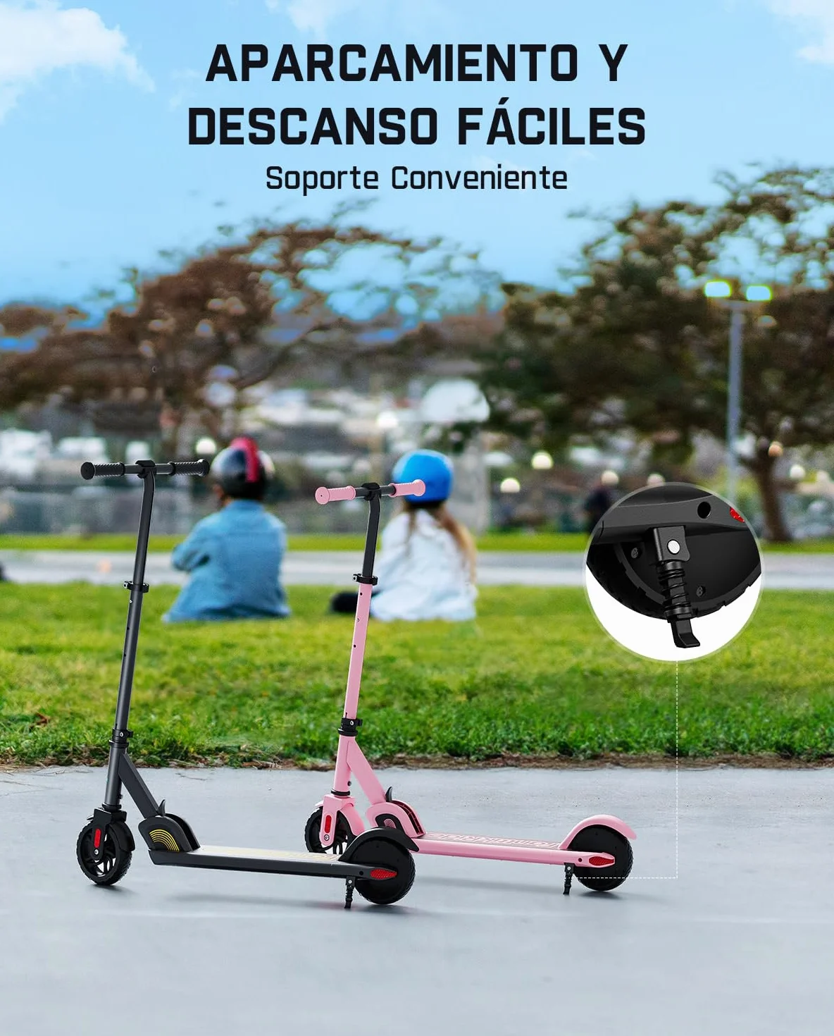 FanttikRide C9 Patinete Electrico Niño, 120 cm - 160 cm, 10/16 km/h, Alcance de 8 km, Pantalla LED, Altura Ajustable, Plegable, Ruedas de Goma, Ligero, Scooter para Niños hasta 60 kg
