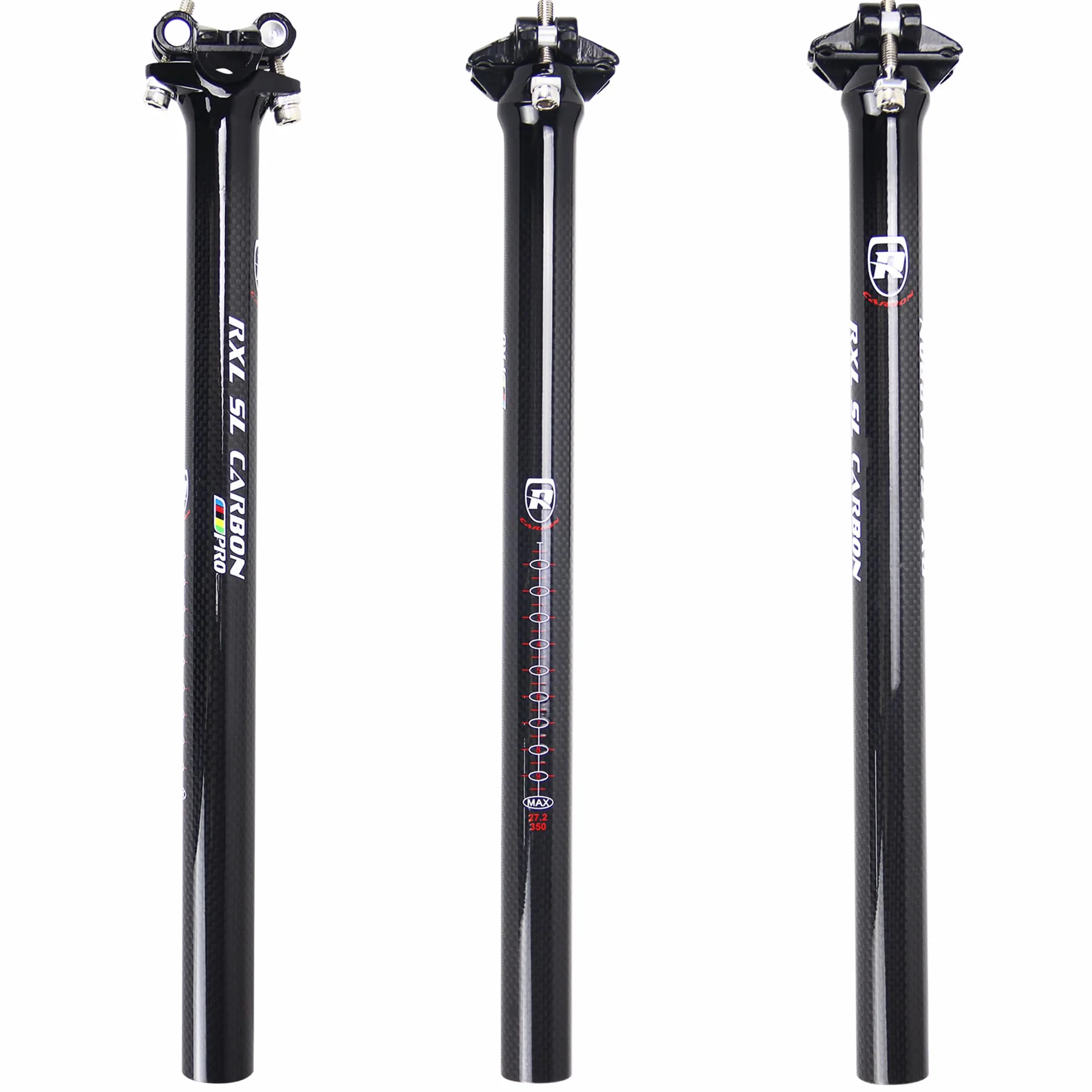 RXL SL Tijas Tubo de Asiento Tija de sillín de Fibra de Carbono Bicicleta de Carretera MTB Bike Part Puesto de Asiento (30.8 * 350mm)