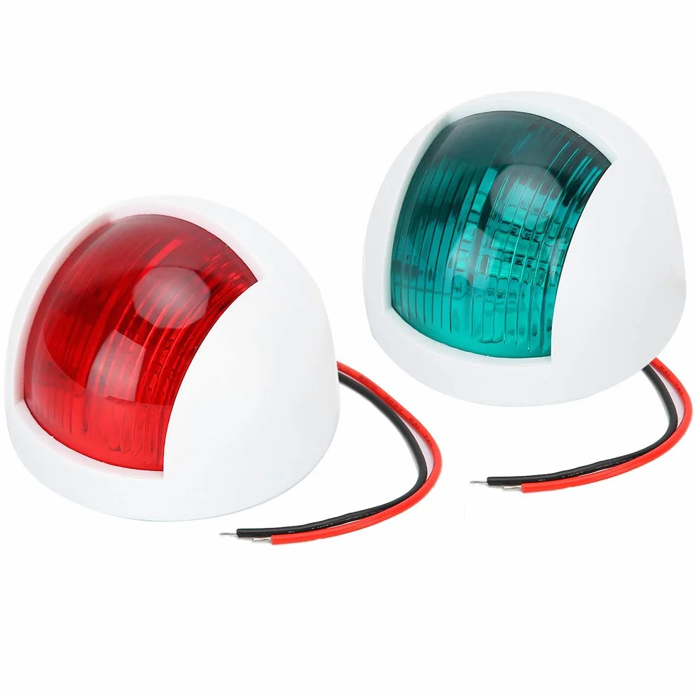 Luces de Navegación LED para Barcos Pareja de Faros de Señalización Rojo y Verde 12V Impermeables IP66 para Pontones Yates Lanchas y Embarcaciones Pequeñas