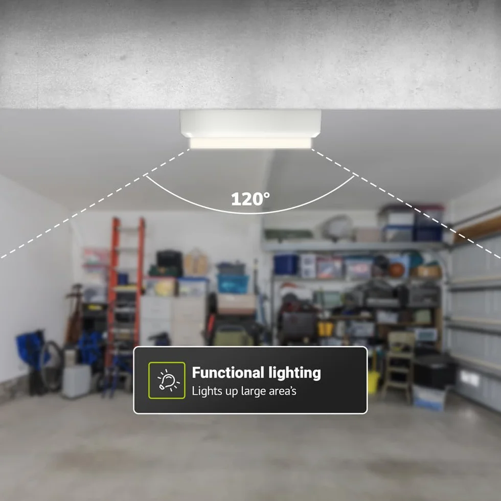 HOFTRONIC Lote 4 Lámparas LED Bodega Blanca 12W 1160lm IP54 4000K Aplique Pared Techo