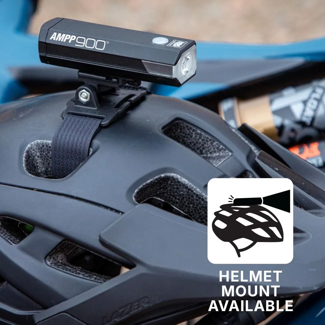 CATEYE AMPP 900 / Viz 300 Juego de Luces para Bicicleta: Potente luz Delantera, luz Trasera de Alta Visibilidad, Color Negro