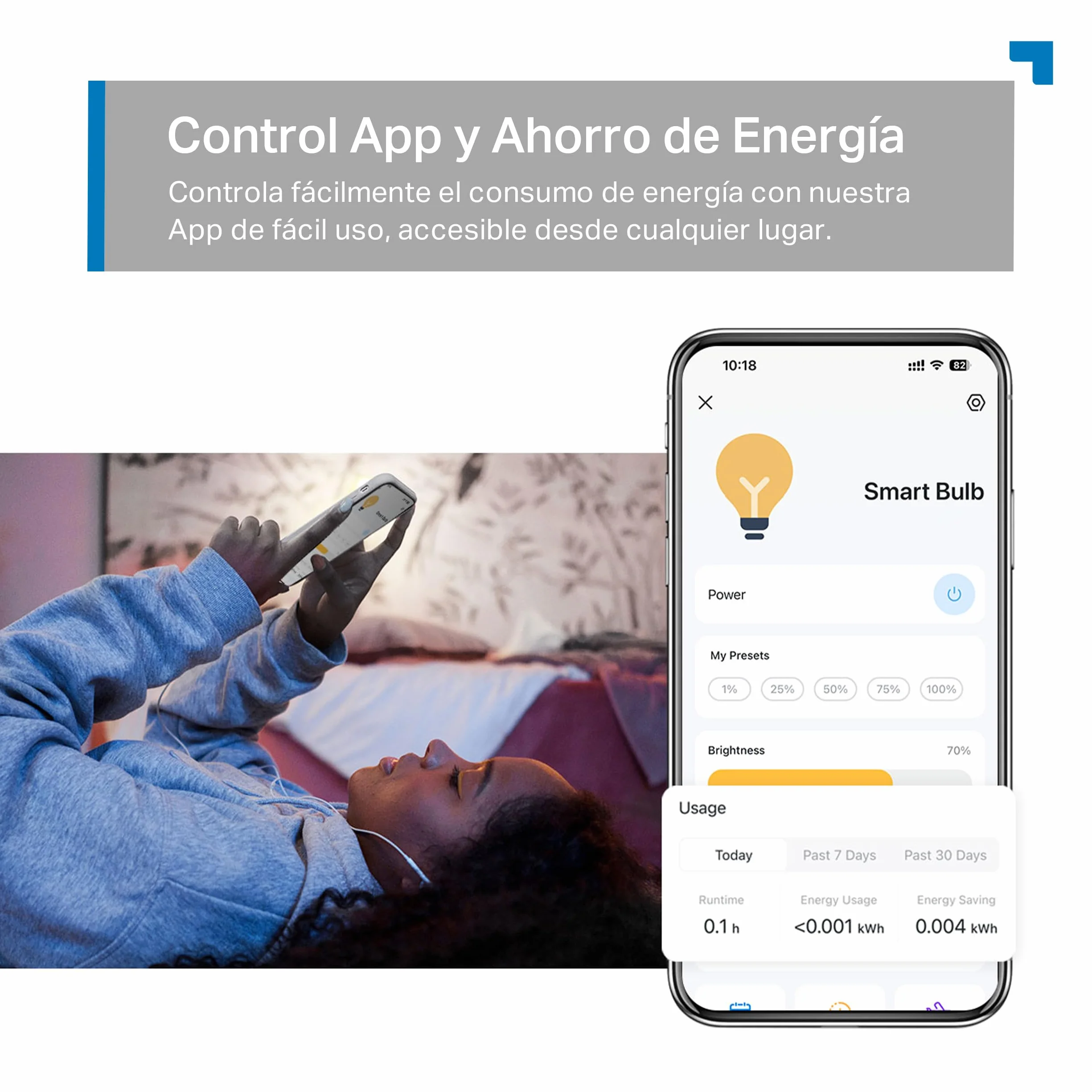 Tapo TP-Link L520E Bombilla LED Inteligente WiFi E27 8.7W 806lm Blanco Neutro 4000K Regulable Compatible Alexa