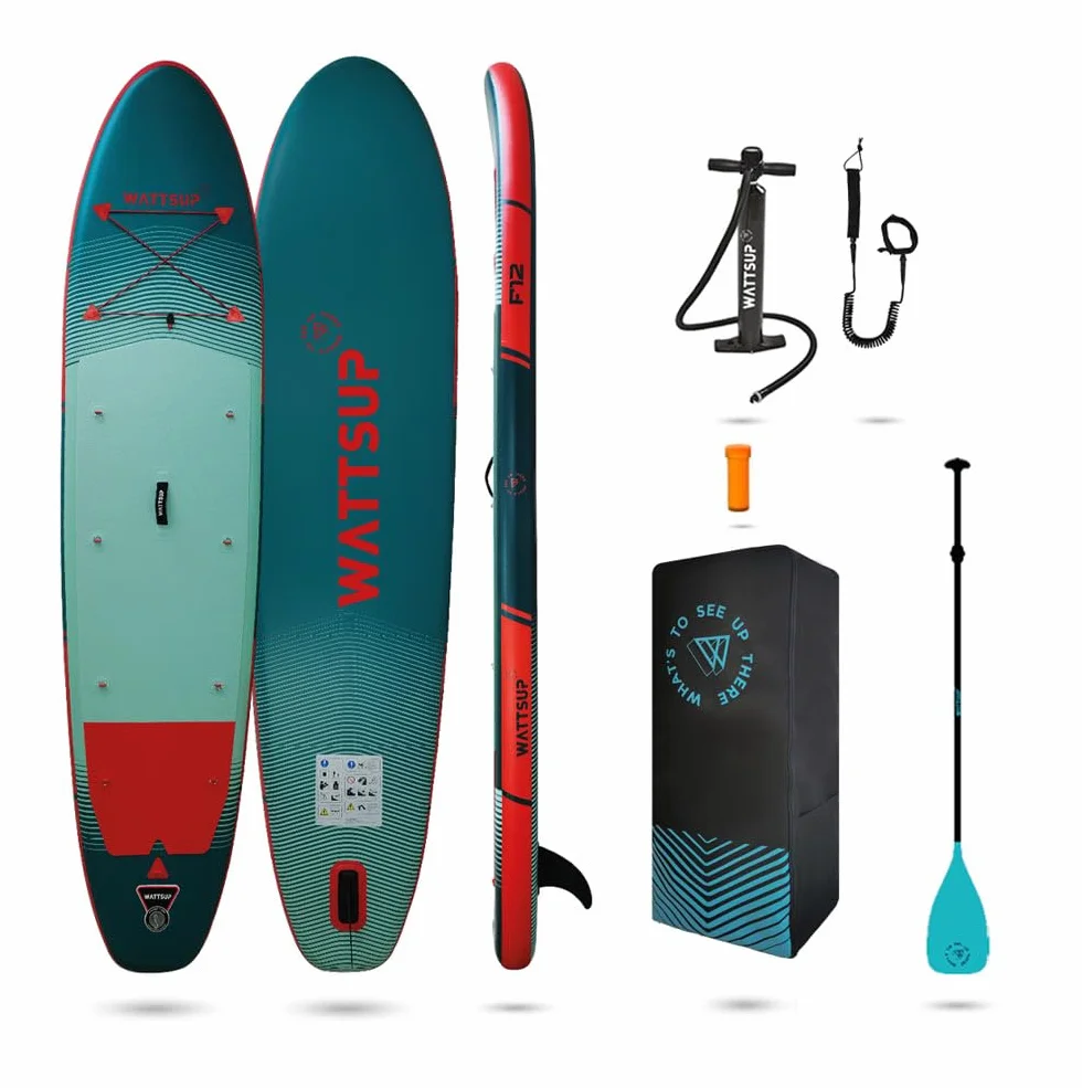 Wattsup - Sup Stand Up Paddle Inflable - Gama First - Dropstitch - Pack Completo: Remo, Leash, Bomba, Bolsa de Transporte