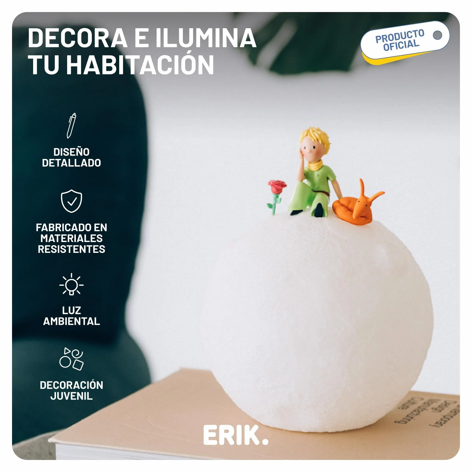 Lampara El Principito Lampara de mesita de noche Luz nocturna infantil Escritorio Infantil Decoracion habitacion Juvenil Regalo